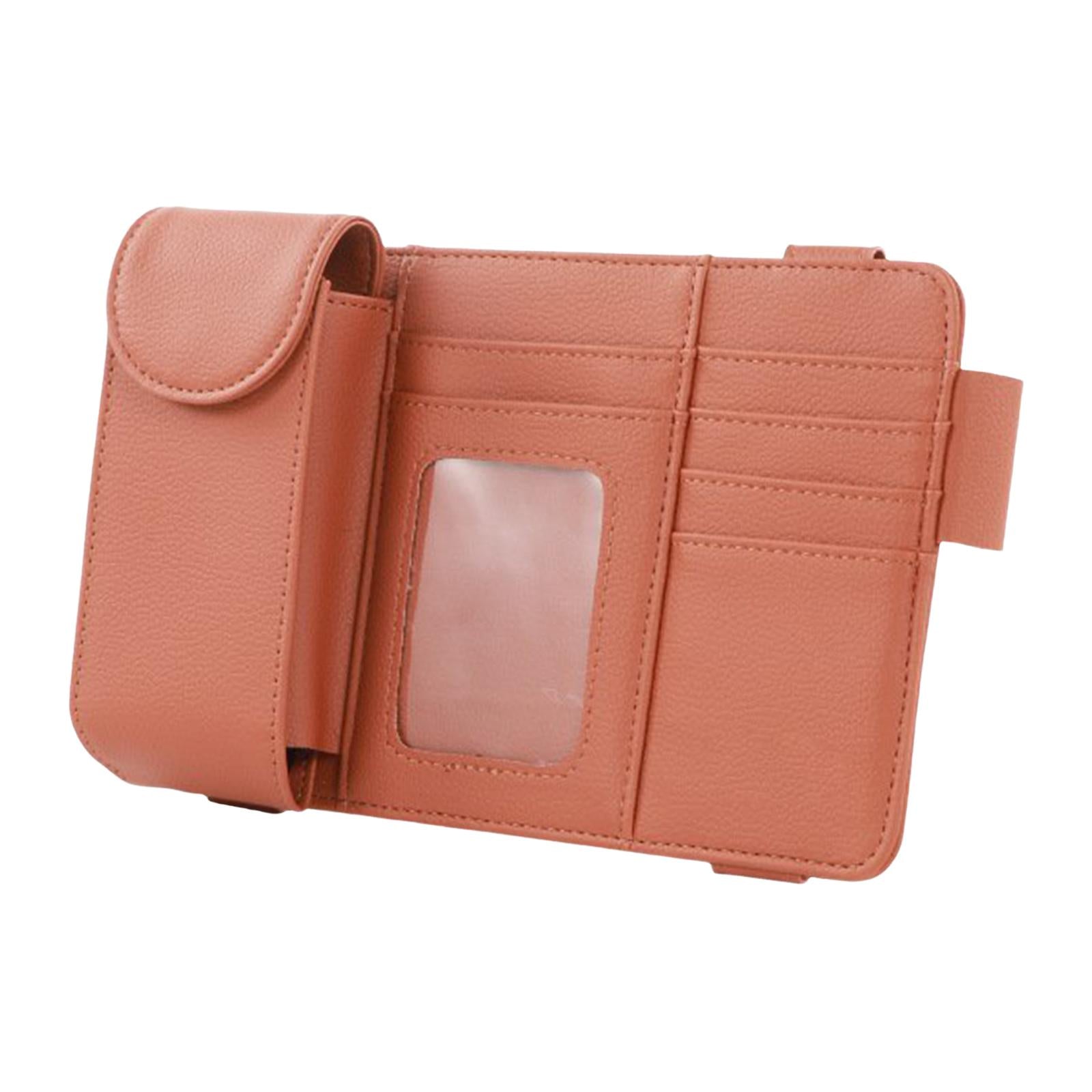 Car Sun Visor Storage Organizer Durable Premium Vehicle Interior Accessories Brown