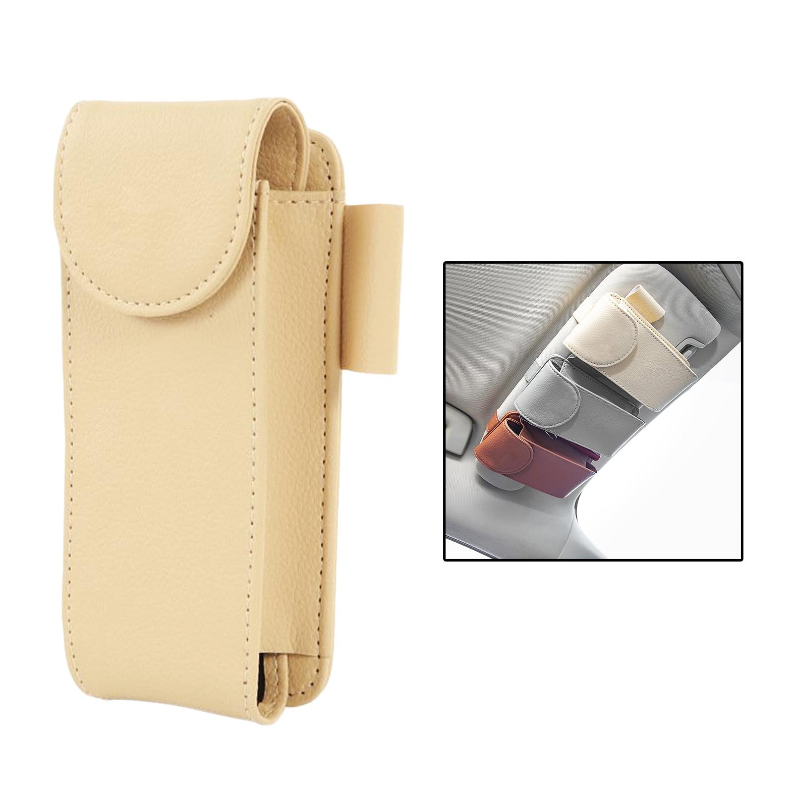 Sunglasses Holders for Car Sun Visor Universal for Automobile Truck SUV Beige