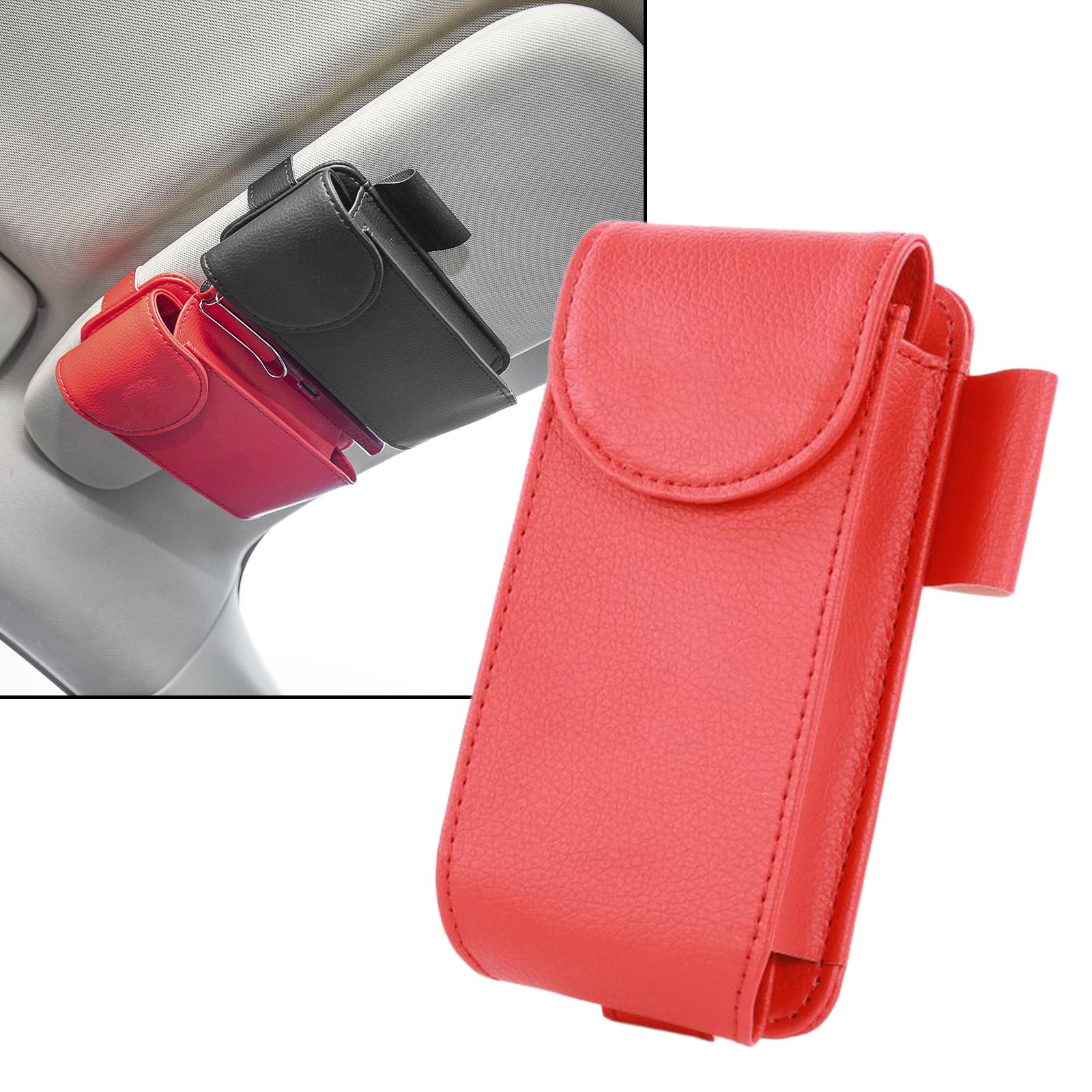 Sunglasses Holders for Car Sun Visor Universal for Automobile Truck SUV Red