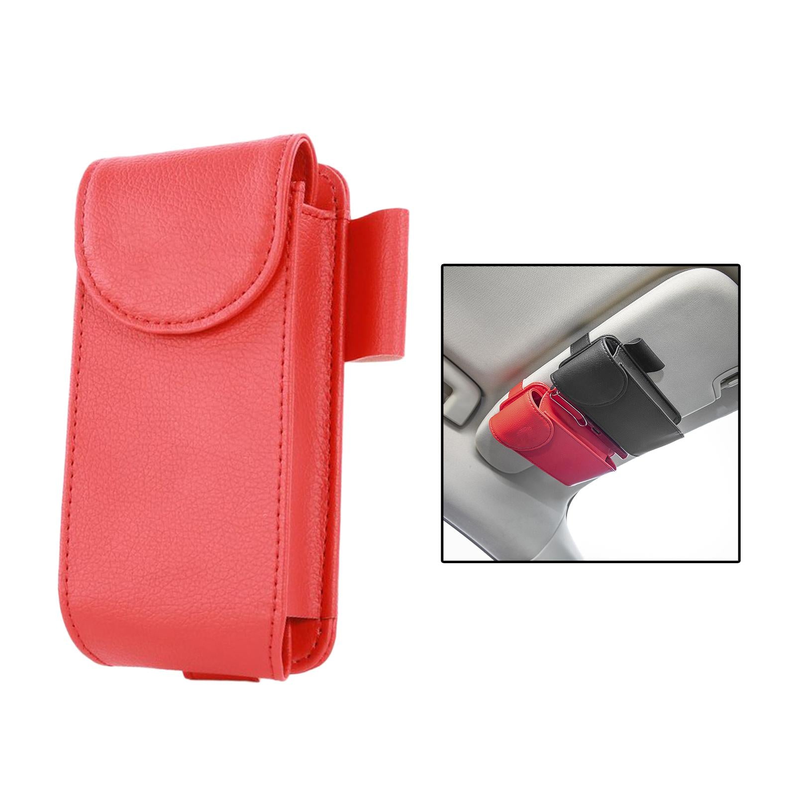 Sunglasses Holders for Car Sun Visor Universal for Automobile Truck SUV Red