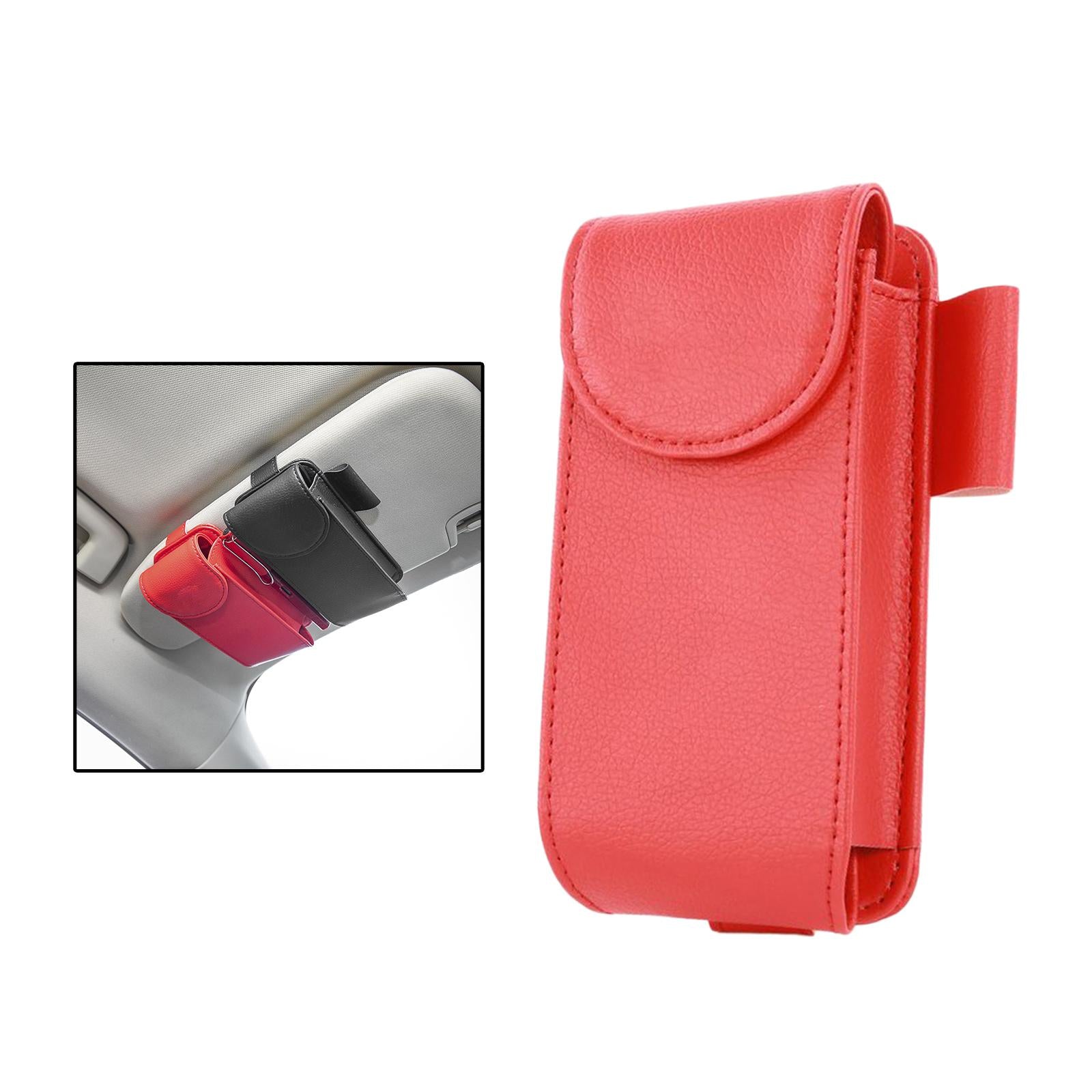 Sunglasses Holders for Car Sun Visor Universal for Automobile Truck SUV Red