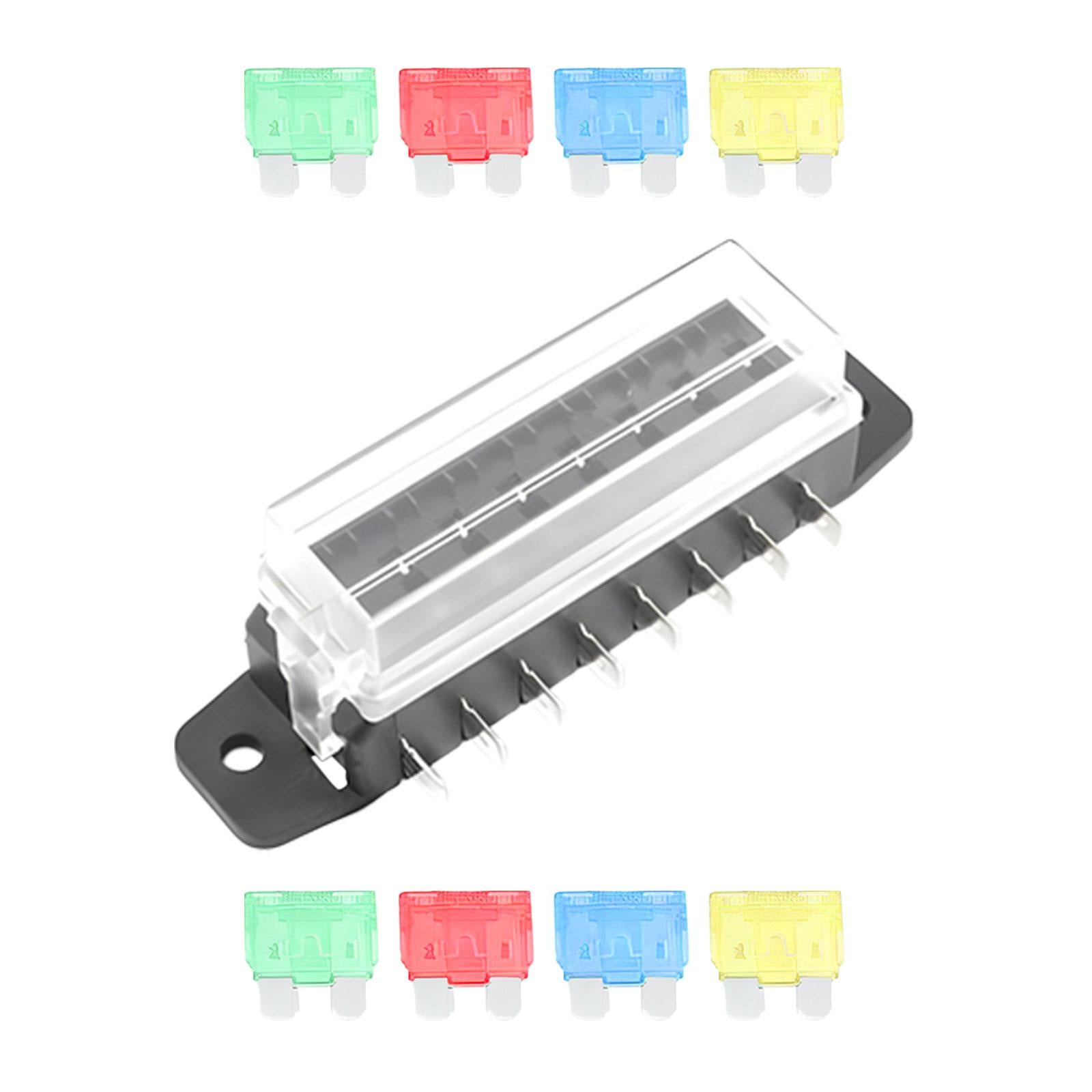 Car Auto Standard Blade Fuse Board Box Convenient Assemble Transparent Cover 8 Way Blade