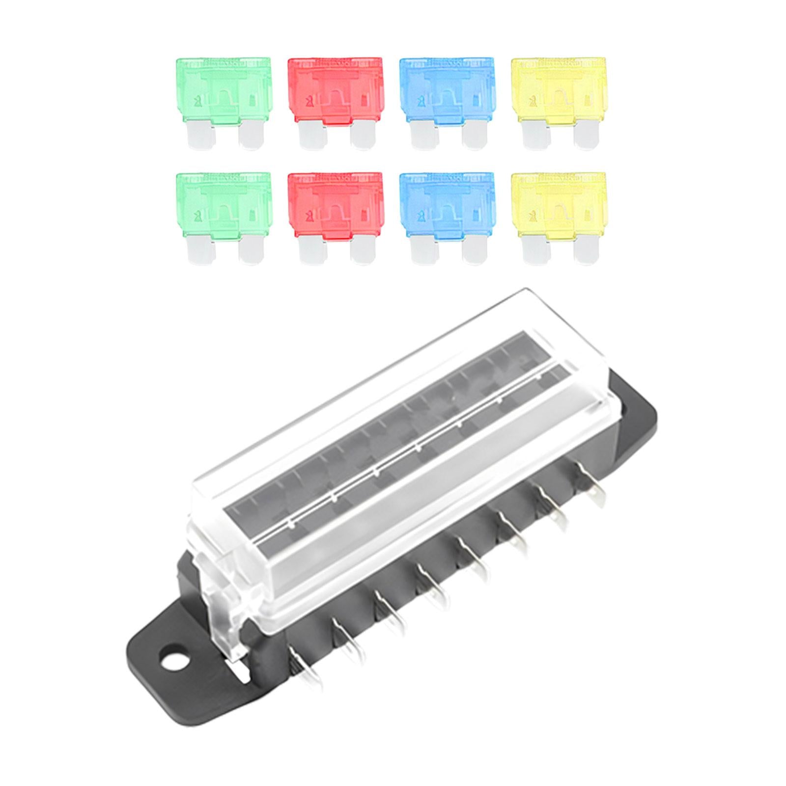 Car Auto Standard Blade Fuse Board Box Convenient Assemble Transparent Cover 8 Way Blade