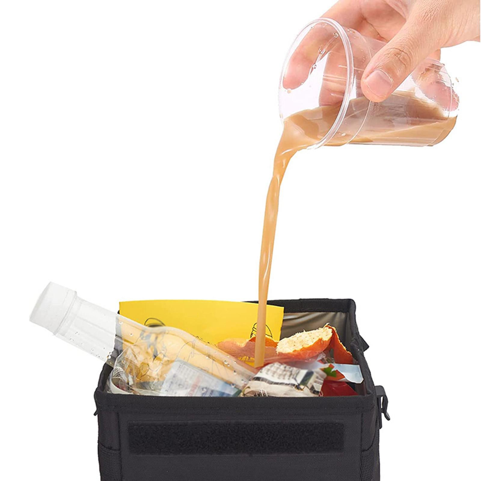 Car Garbage Can Car Trash Bin Organizer Multipurpose Black Durable Leakproof