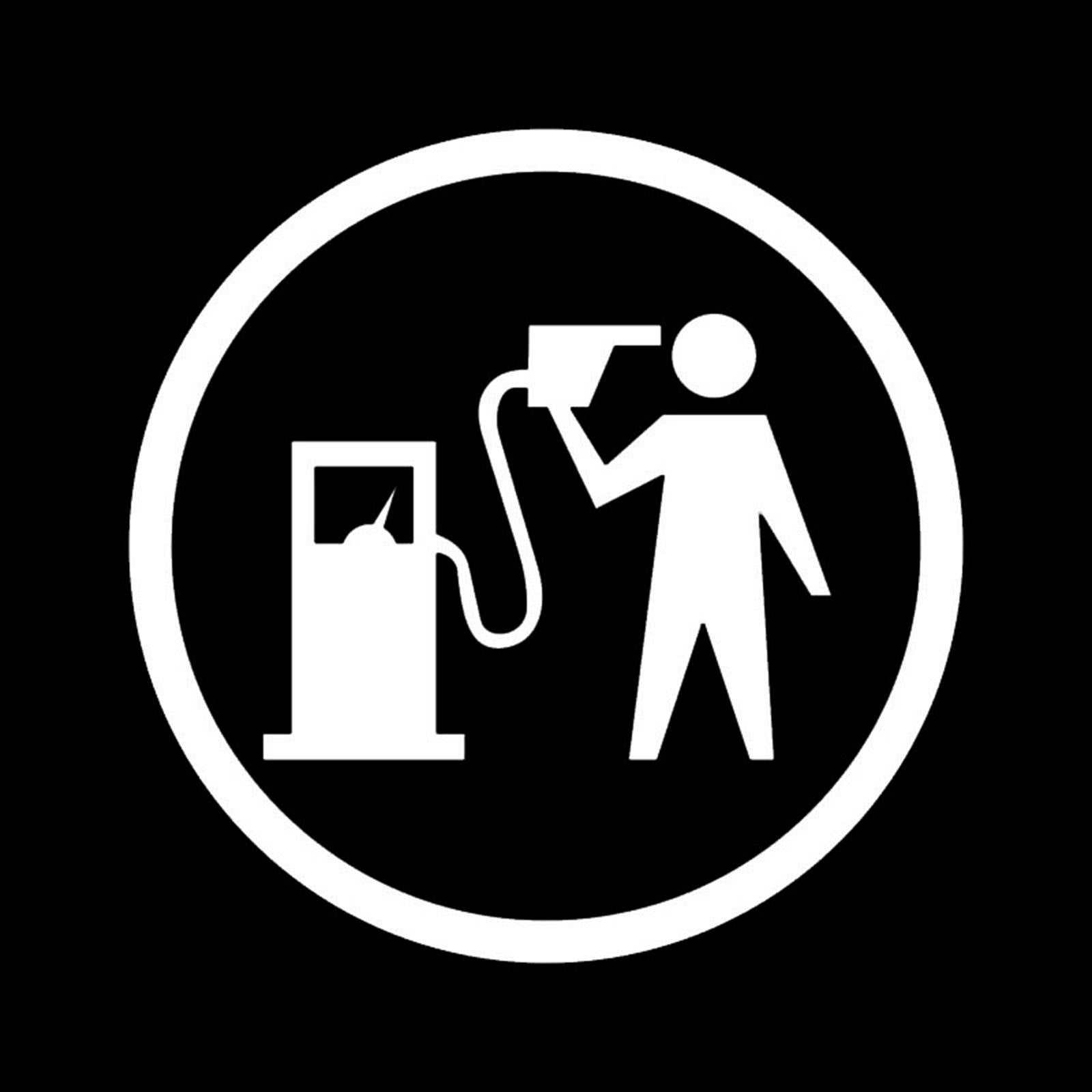 Funny Car Sticker Fuel Gage Cap Car Decal for Door Fuel Tank Cap Window white