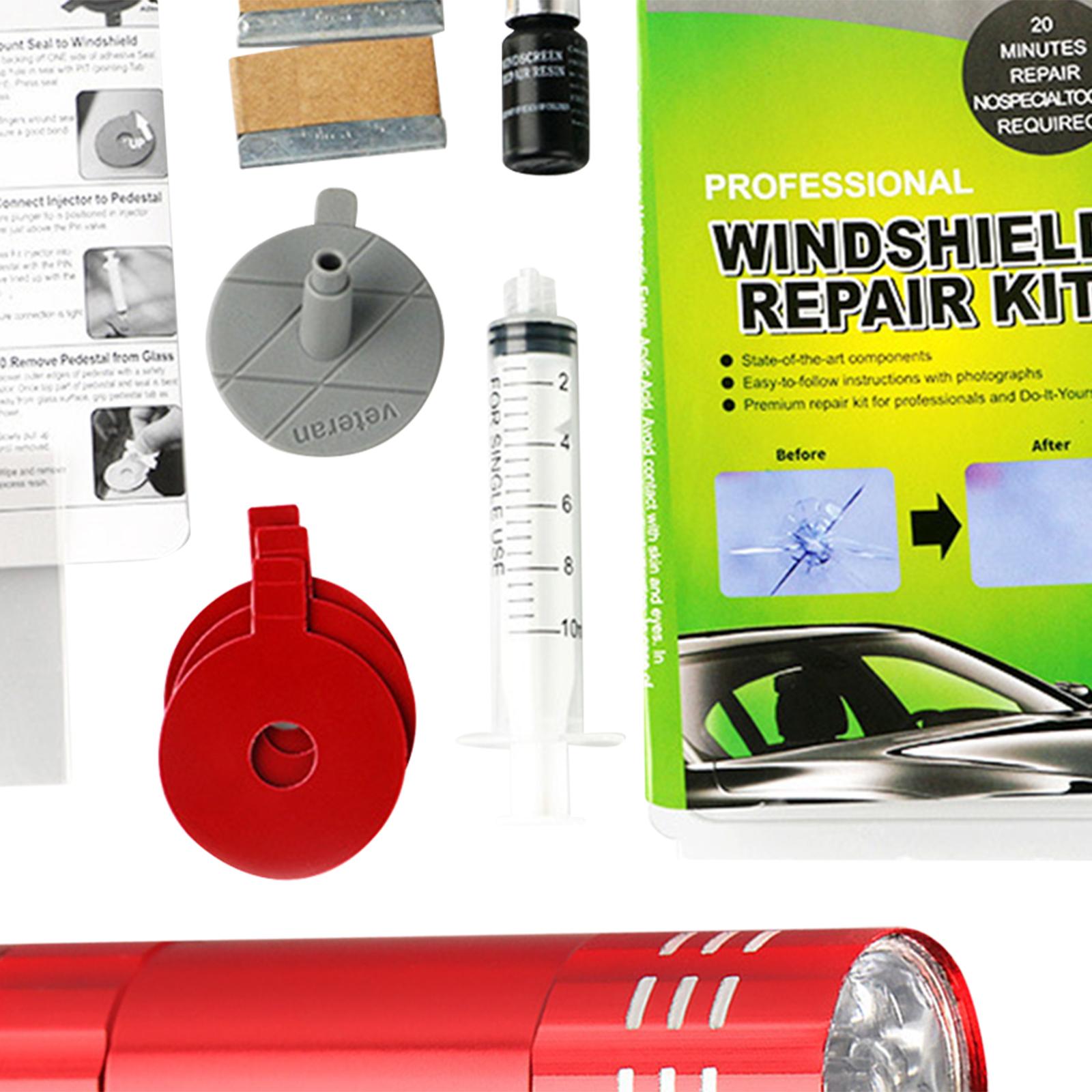 Windshield Crack Repair Kit Curing Lamp Automotive Glass Repair Fluid Glue Style B