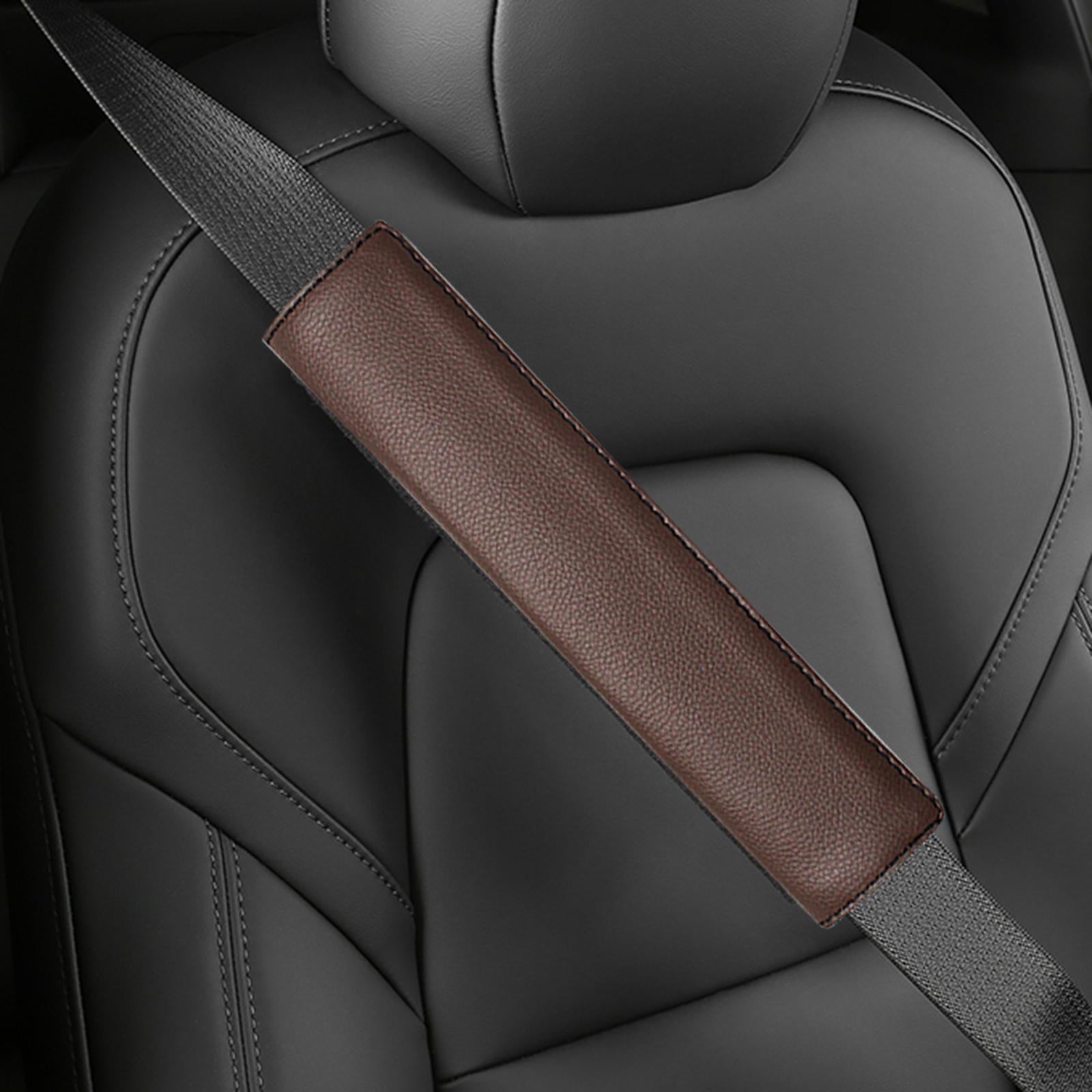 Car Seat Belt Cover Soft Seatbelt Shoulder Pad for SUV Truck Automotive Dark brown