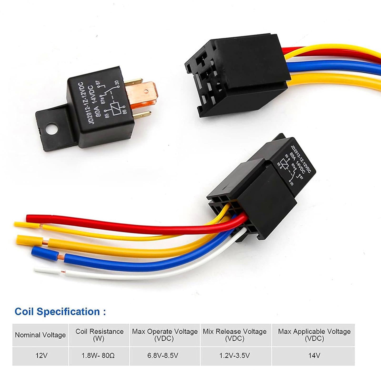 Car Relay with Harness 80Amp 12V Jd2912-1Z-12VDC for Vehicle Motorcycle