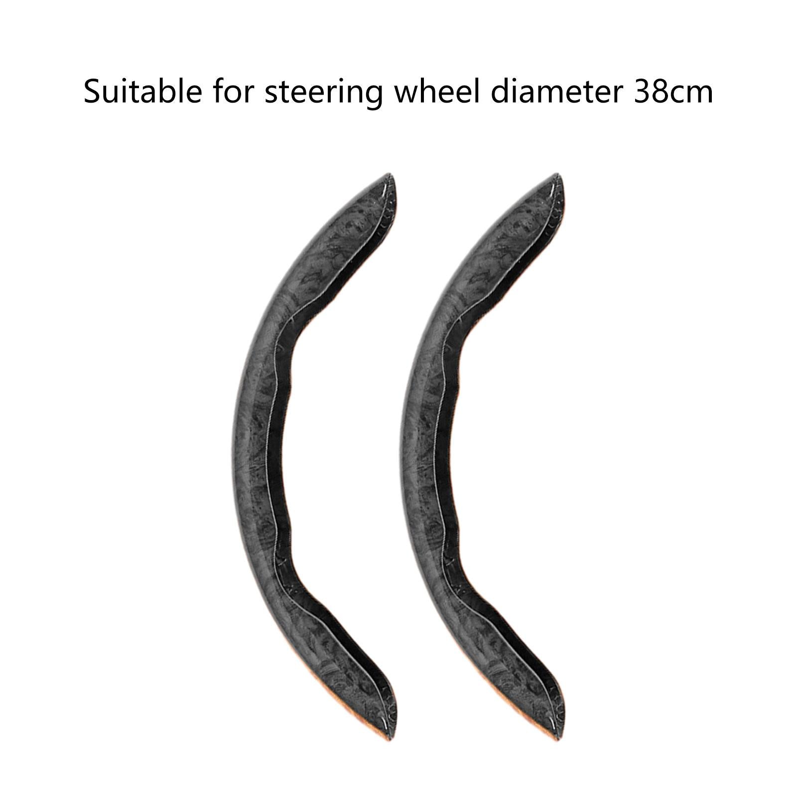 2 Pieces Car Steering Wheel Covers Durable Smooth Auto Interior Accessories black