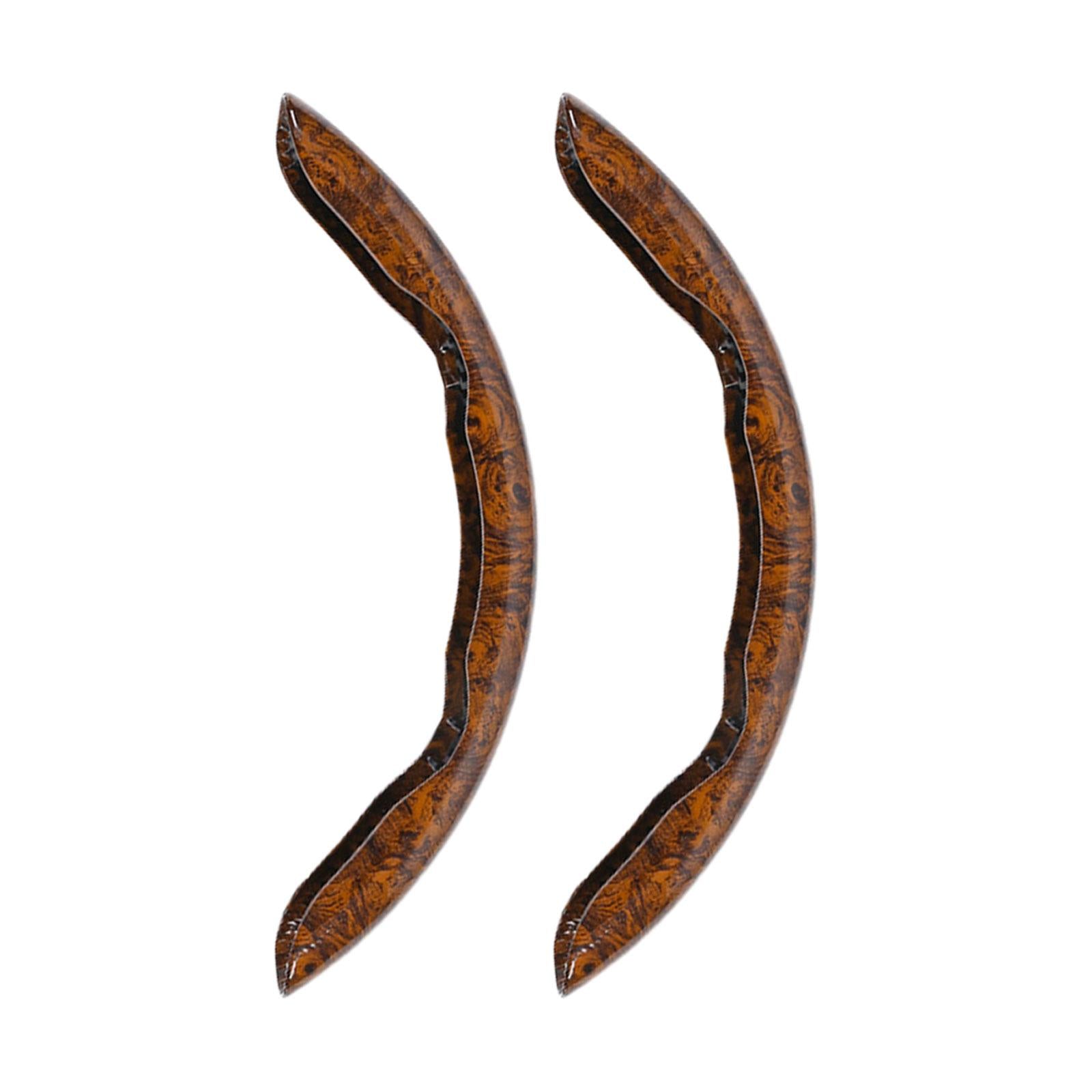 2 Pieces Car Steering Wheel Covers Durable Smooth Auto Interior Accessories brown