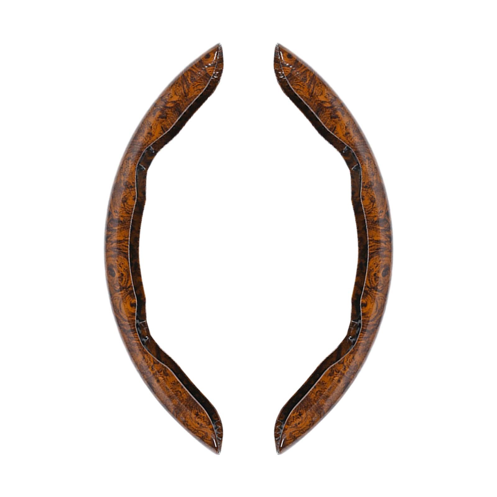 2 Pieces Car Steering Wheel Covers Durable Smooth Auto Interior Accessories brown