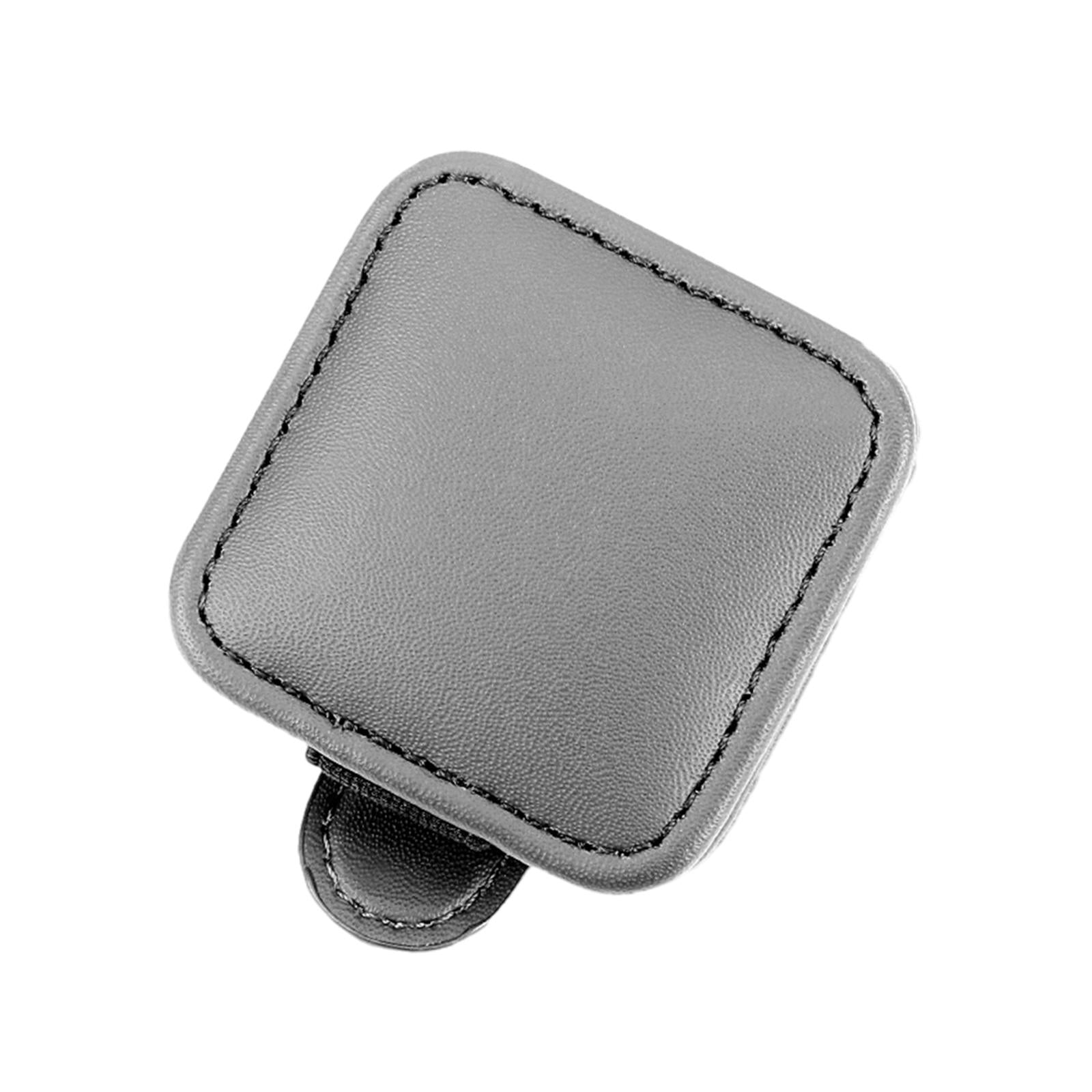 Sunglasses Holder for Car Sun Visor PU Leather for Automotive SUV Truck Gray