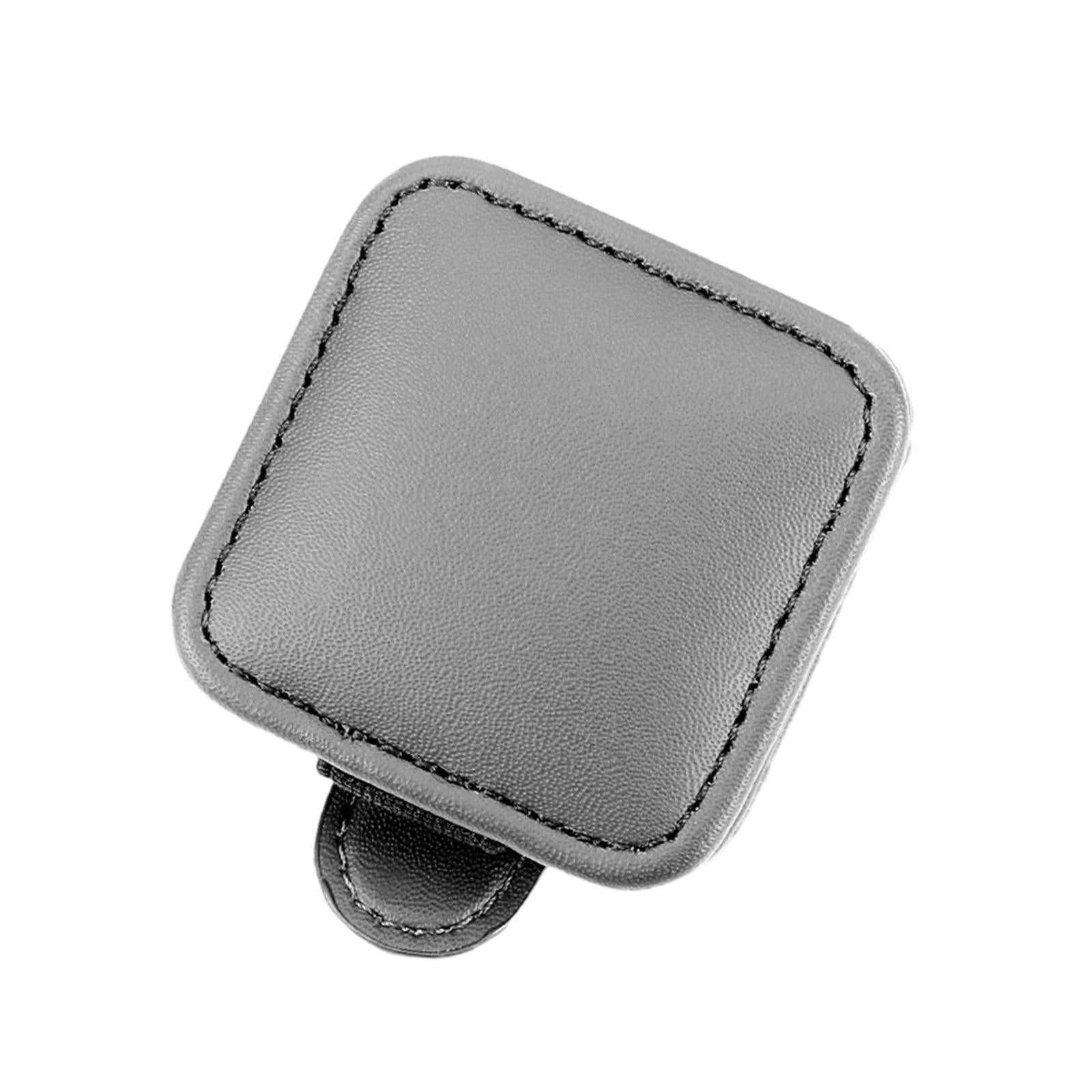Sunglasses Holder for Car Sun Visor PU Leather for Automotive SUV Truck Gray