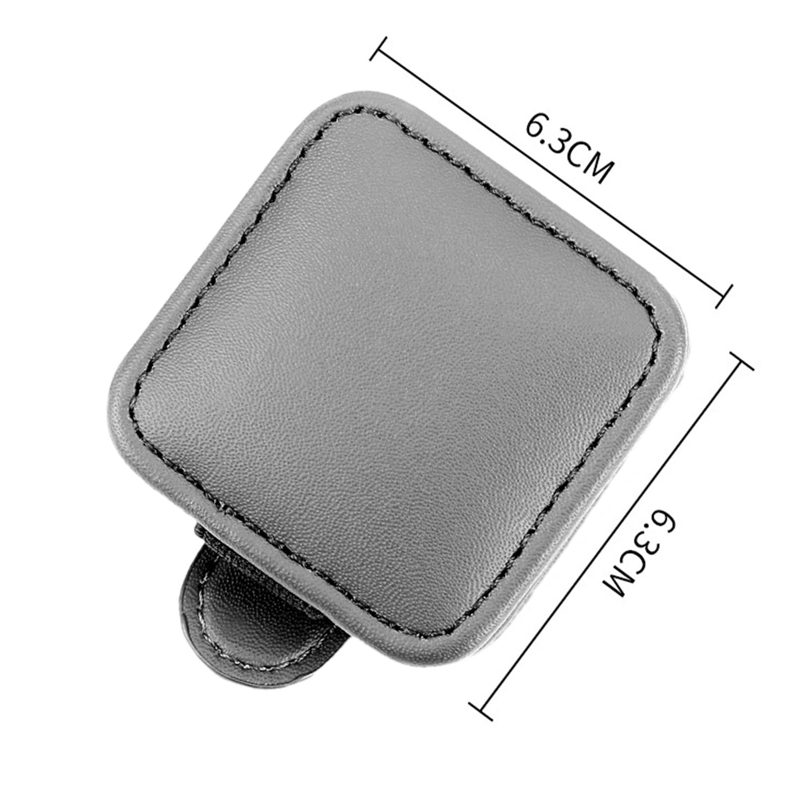 Sunglasses Holder for Car Sun Visor PU Leather for Automotive SUV Truck Gray