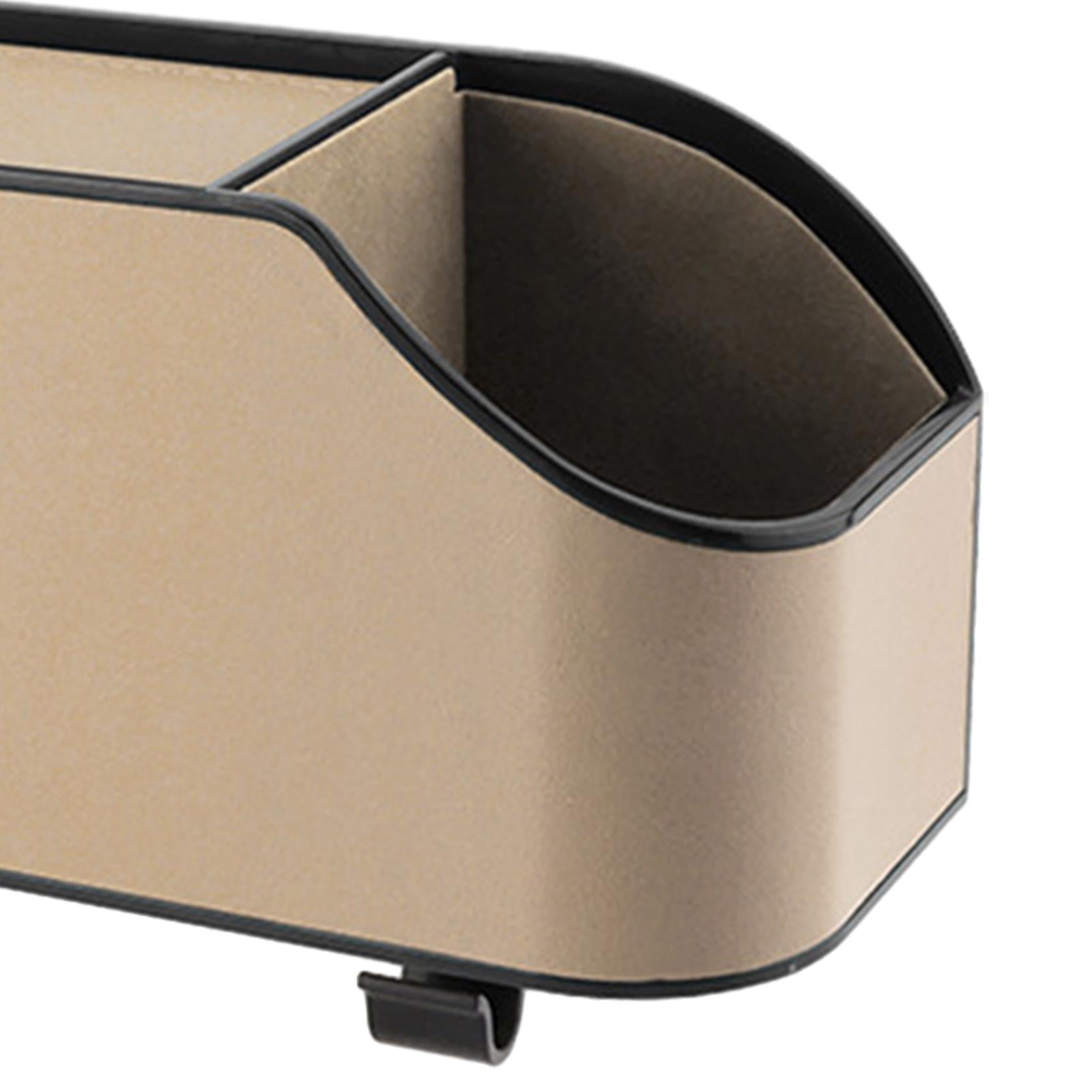 Car Headrest Organizer with 2 Drink Cup Holder for Travel Baby Toddlers Beige
