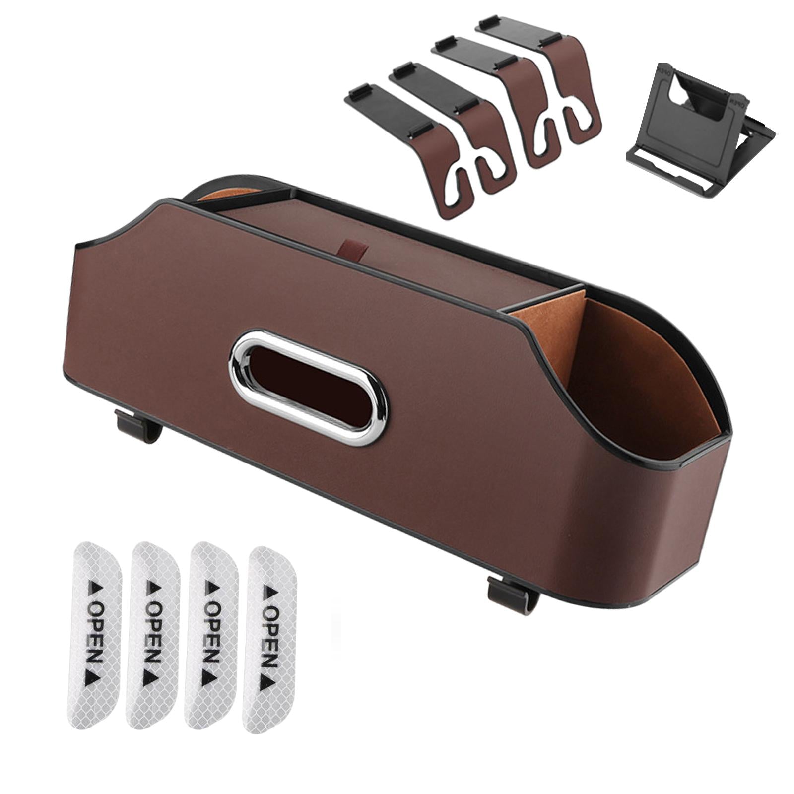 Car Headrest Organizer with 2 Drink Cup Holder for Travel Baby Toddlers Brown