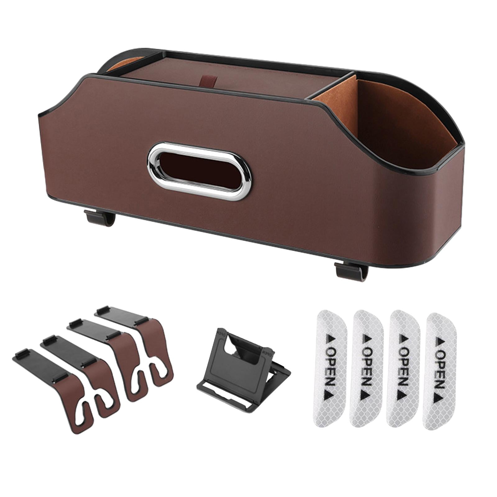 Car Headrest Organizer with 2 Drink Cup Holder for Travel Baby Toddlers Brown