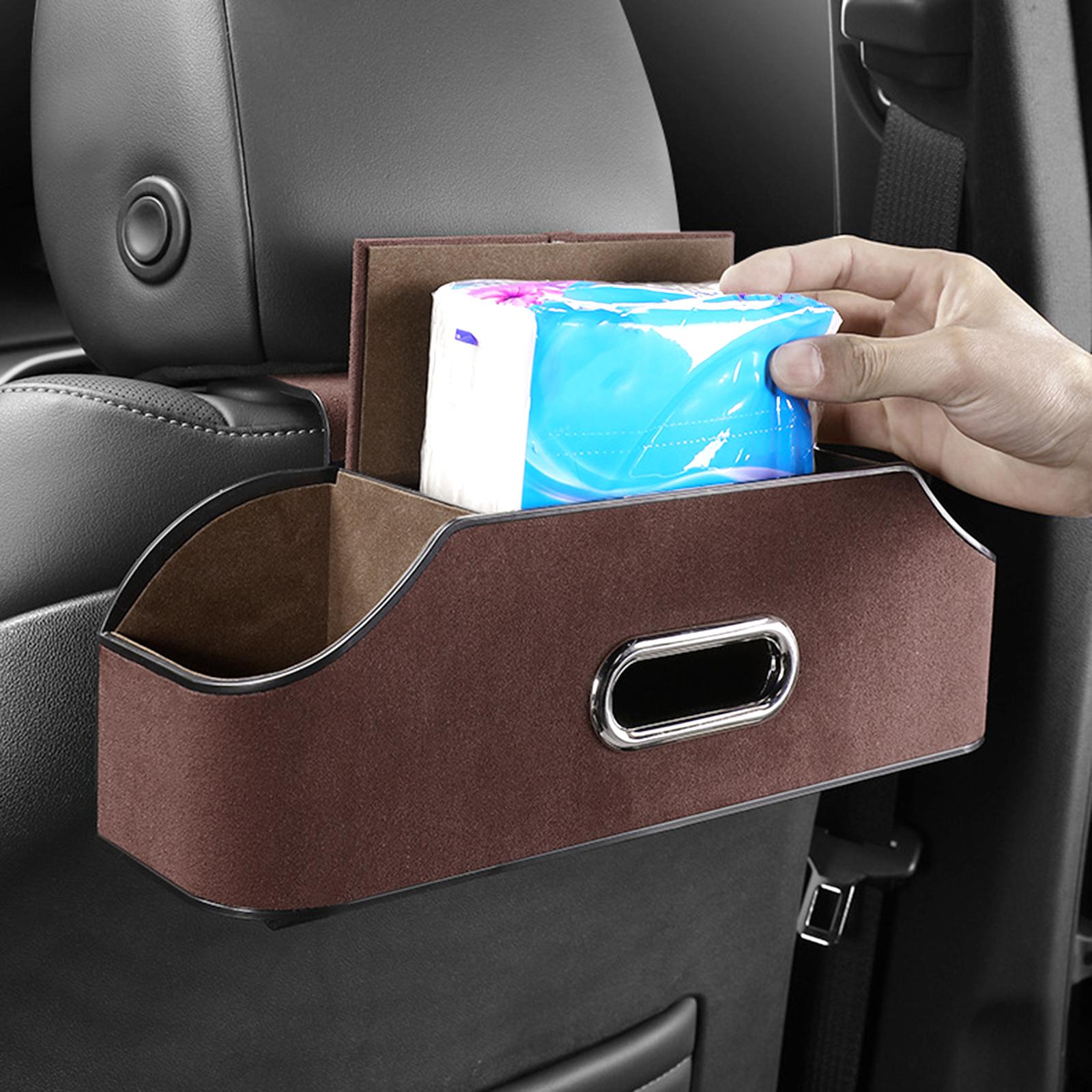 Car Headrest Organizer with 2 Drink Cup Holder for Travel Baby Toddlers Brown