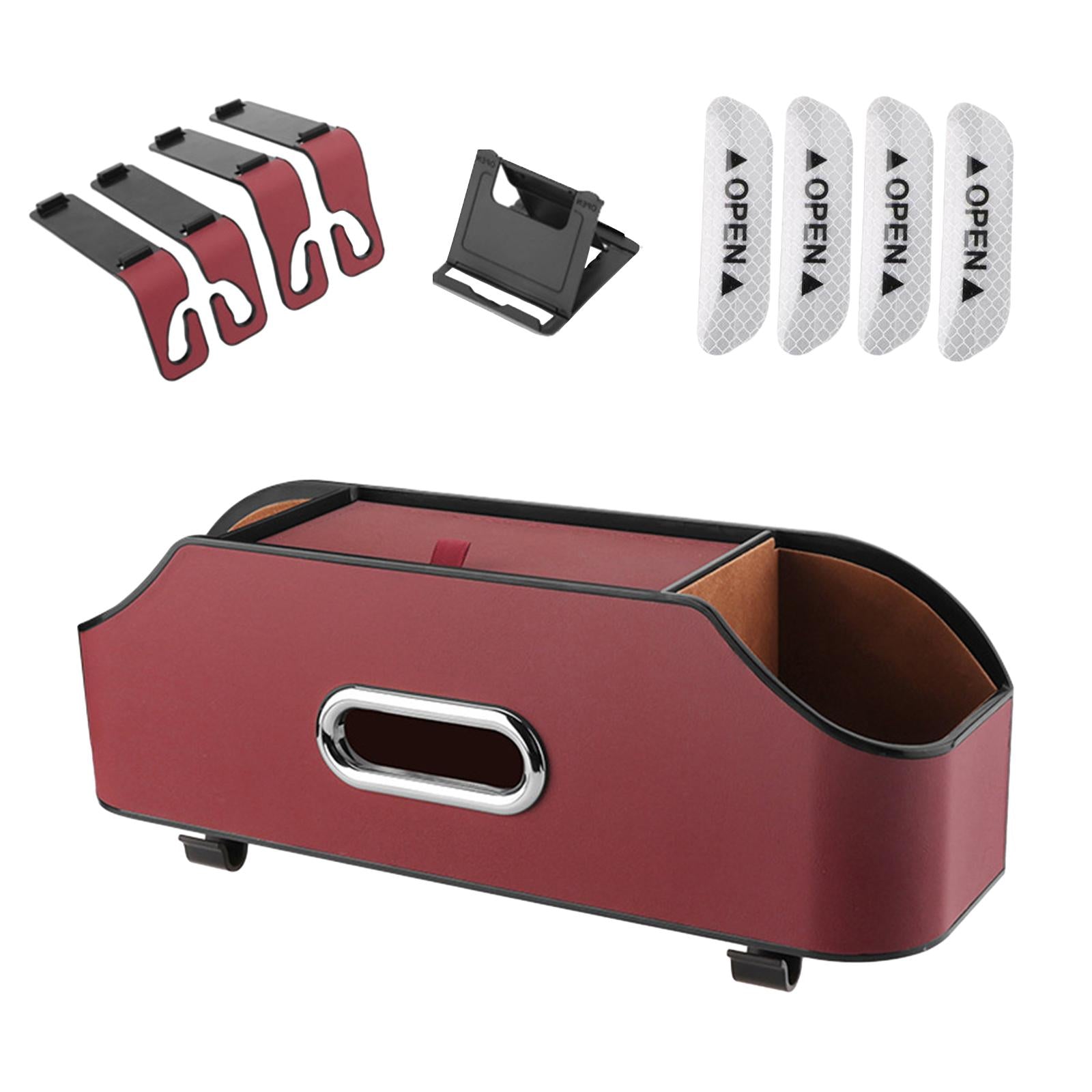 Car Headrest Organizer with 2 Drink Cup Holder for Travel Baby Toddlers Red