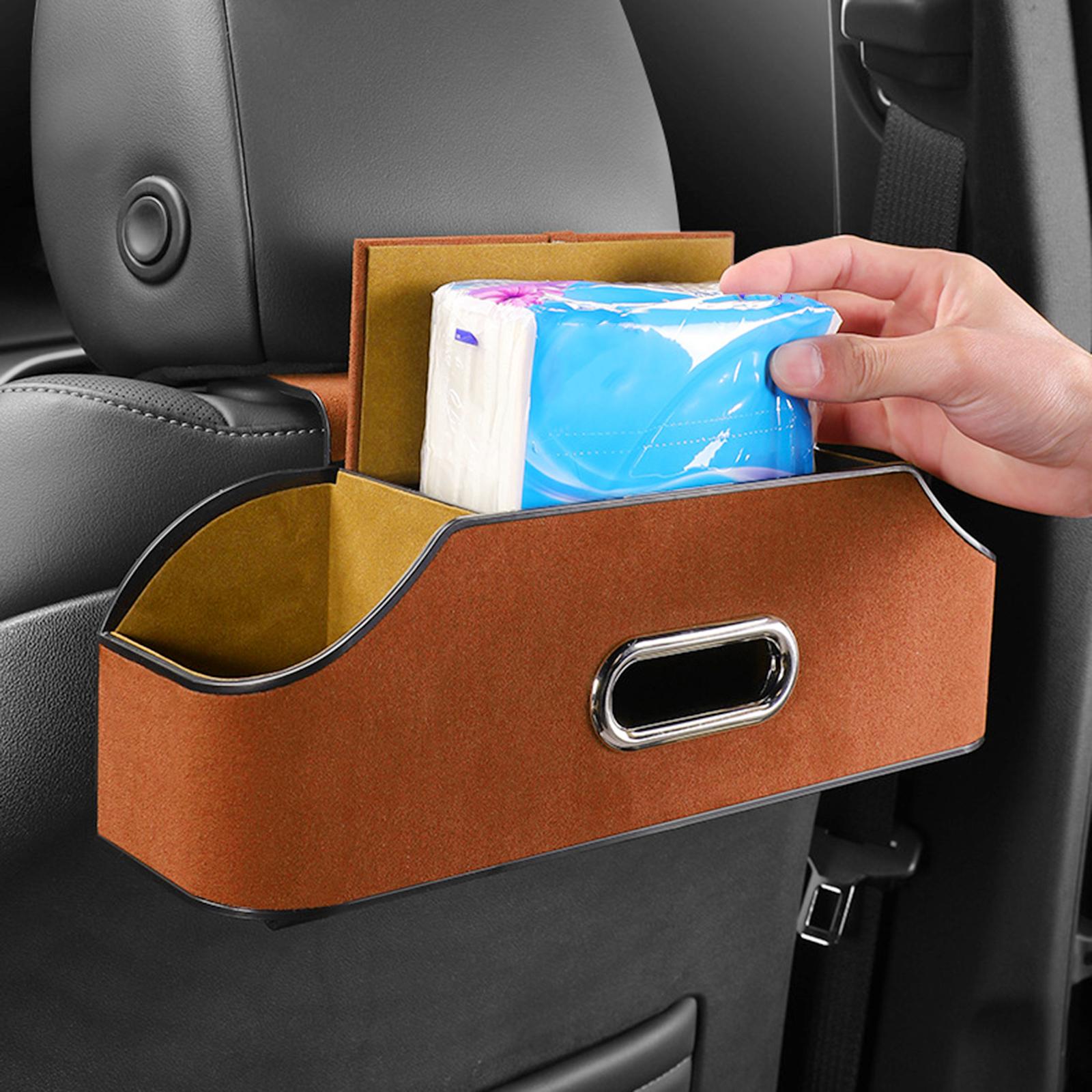 Car Headrest Organizer with 2 Drink Cup Holder for Travel Baby Toddlers Orange
