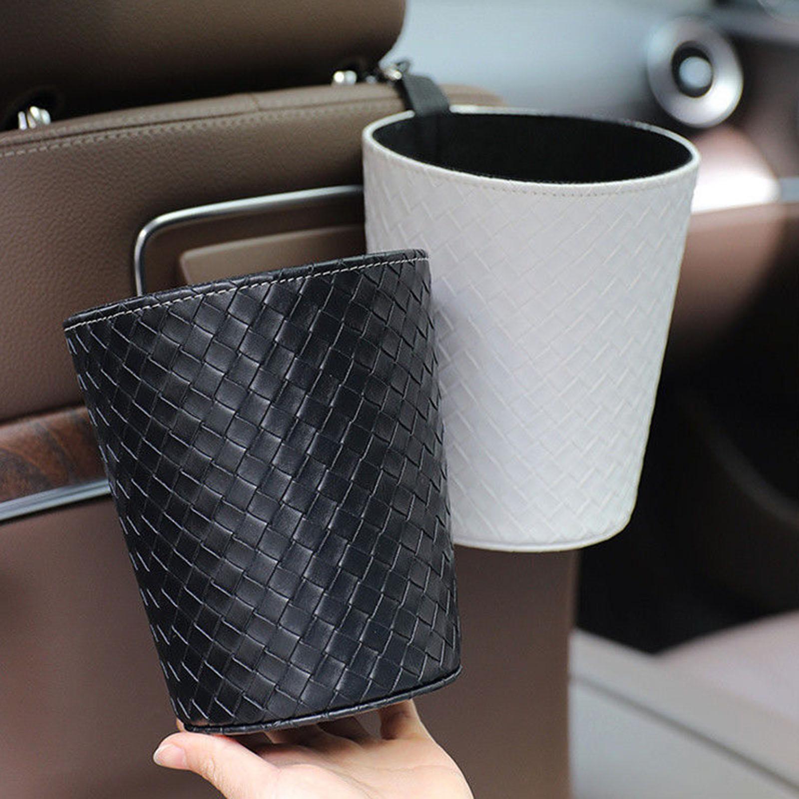 Car Trash Can Multipurpose Portable Waterproof Universal Leakproof Trash Bin White