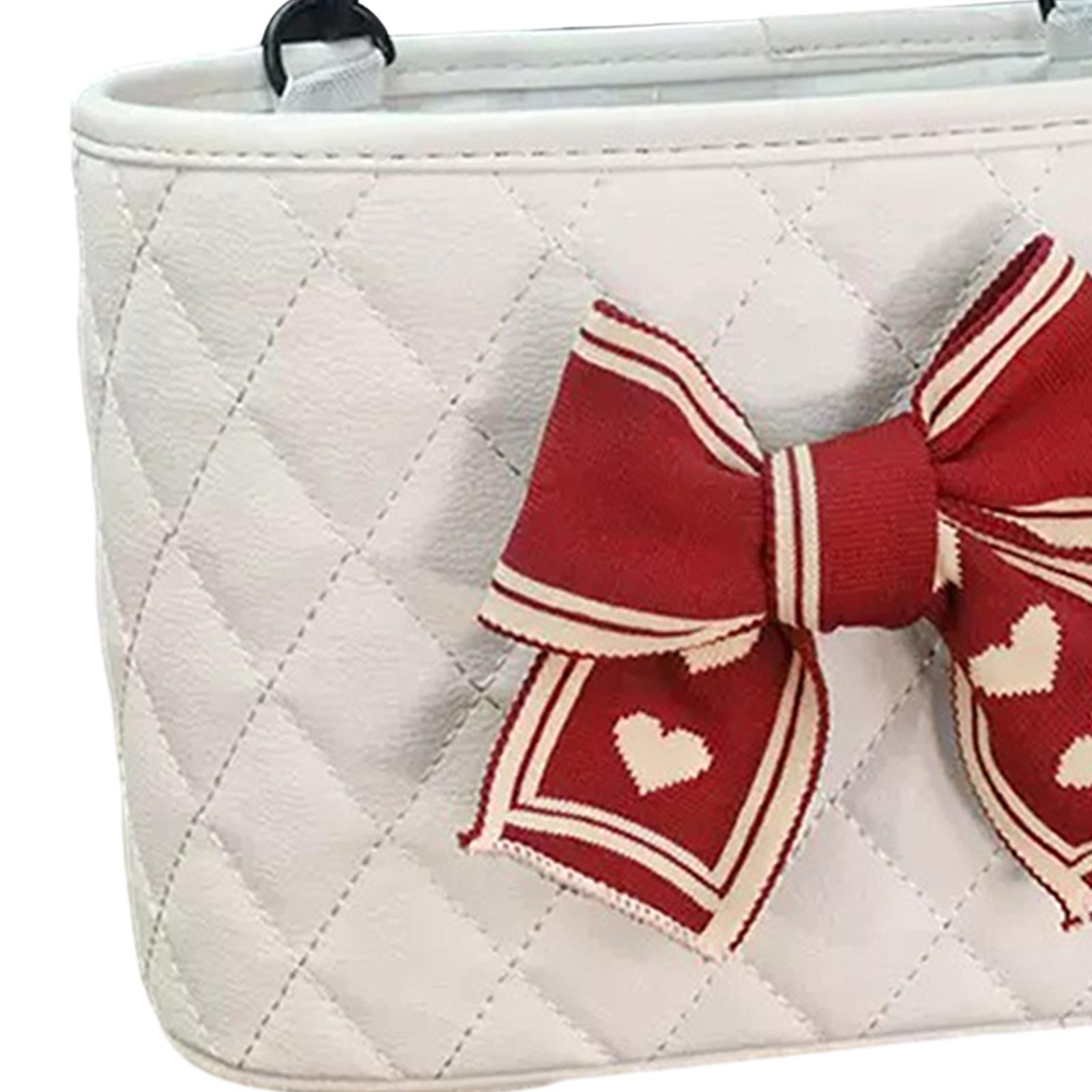 Car Backseat Organizer Waterproof for Water Cup Drink Cup Purse Storage White Red