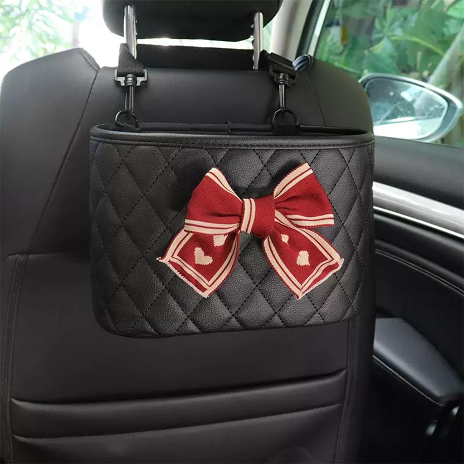 Car Backseat Organizer Waterproof for Water Cup Drink Cup Purse Storage Black Red