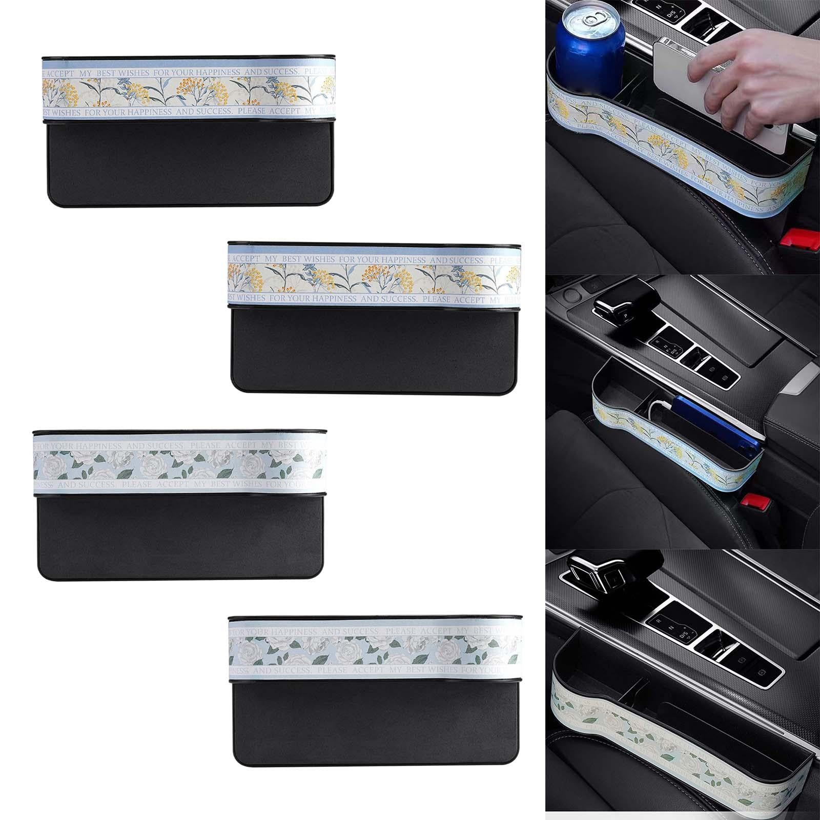 Car Front Seat Slit Storage Box with Bottle Organizer Durable Multifunctional Driver Seat