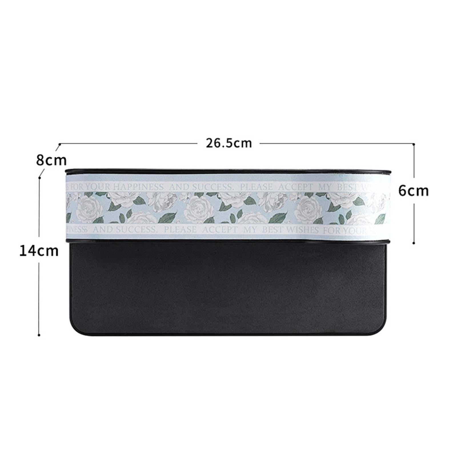Car Front Seat Slit Organizer Filler with Cup Holder Rose Pattern Passenger Seat