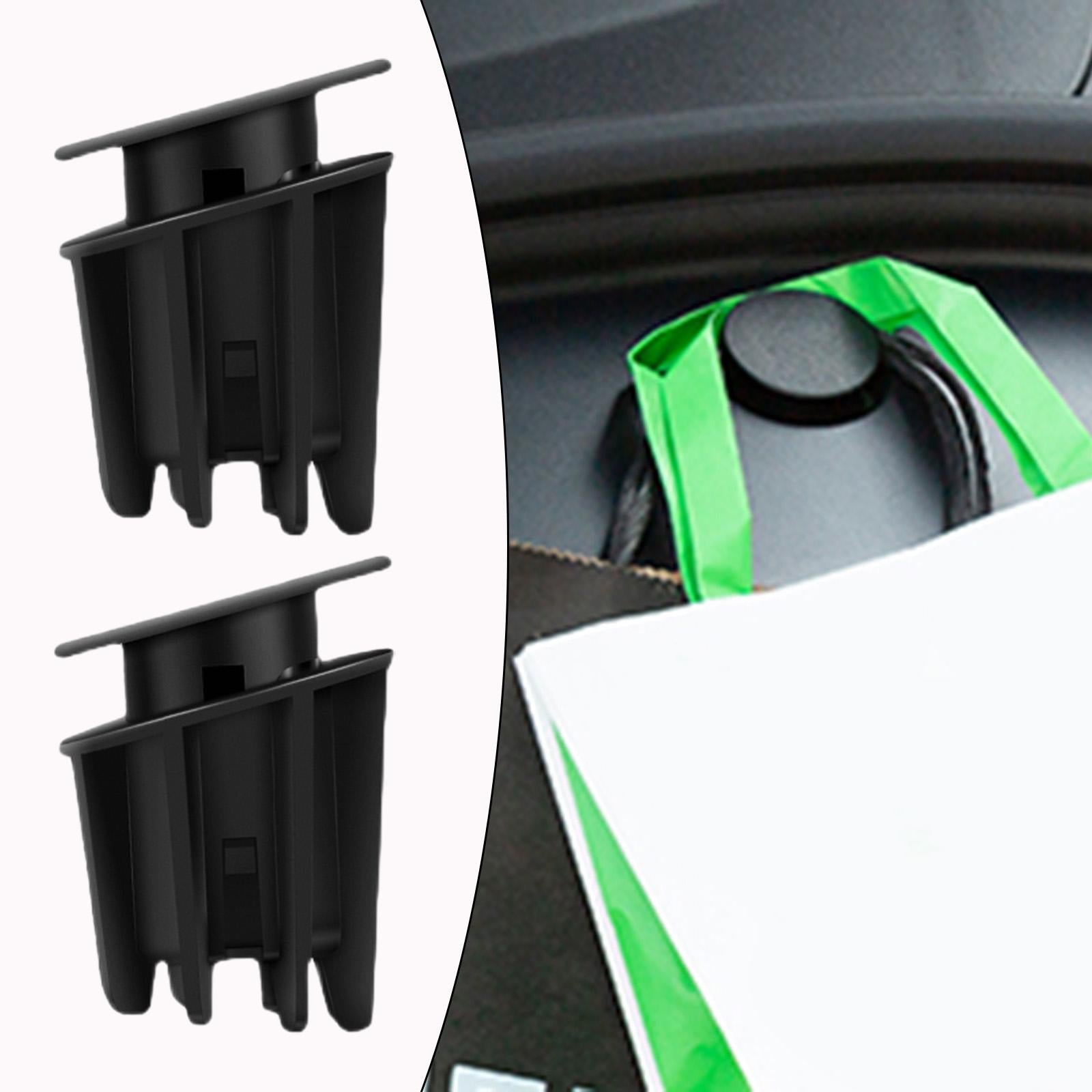 2x Storage Hooks Black Front Trunk Tote Grocery Bag for Tesla Accessory