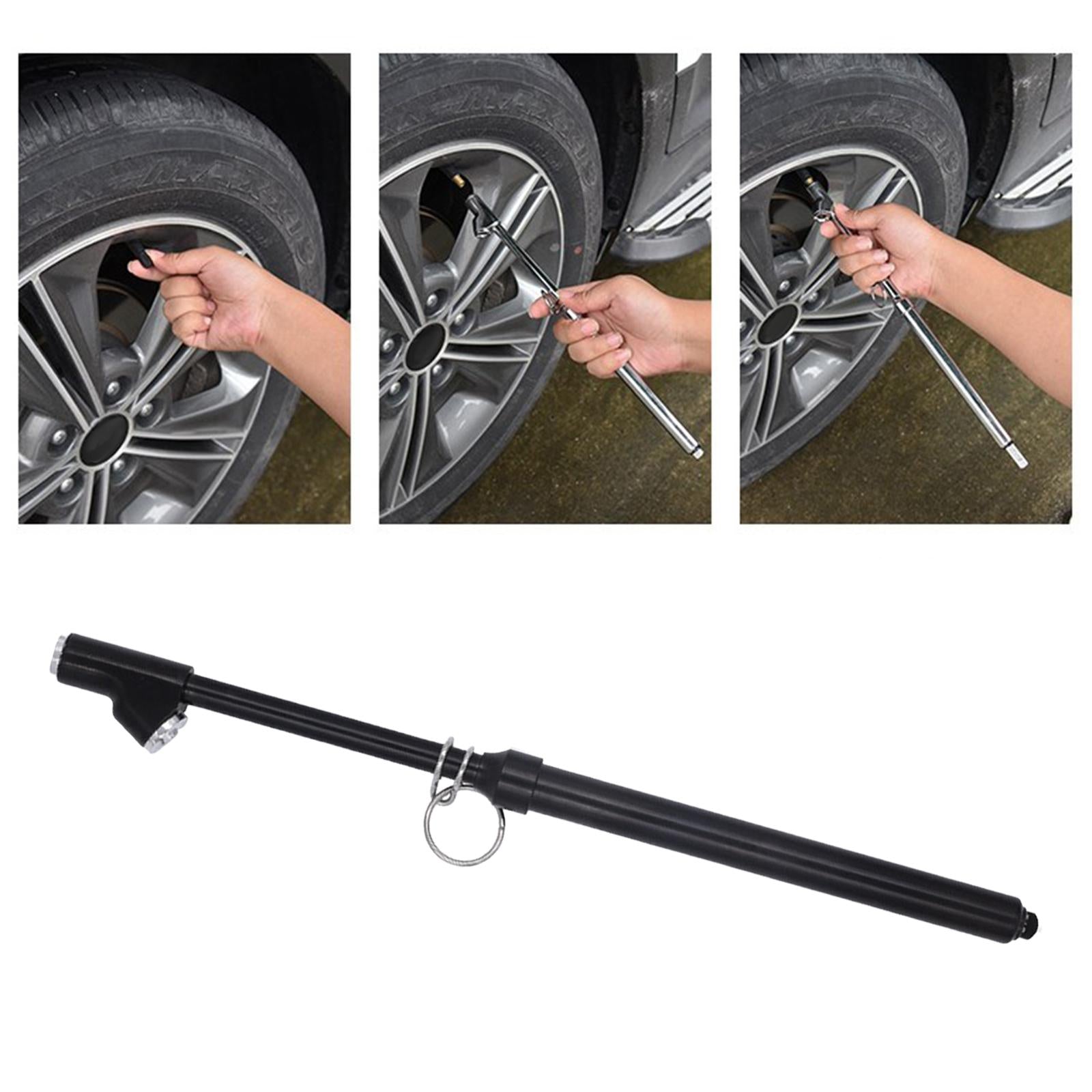Dual Head Tire Pressure Gauge Metal Air Pressure Gauge for Bicycles Van Black