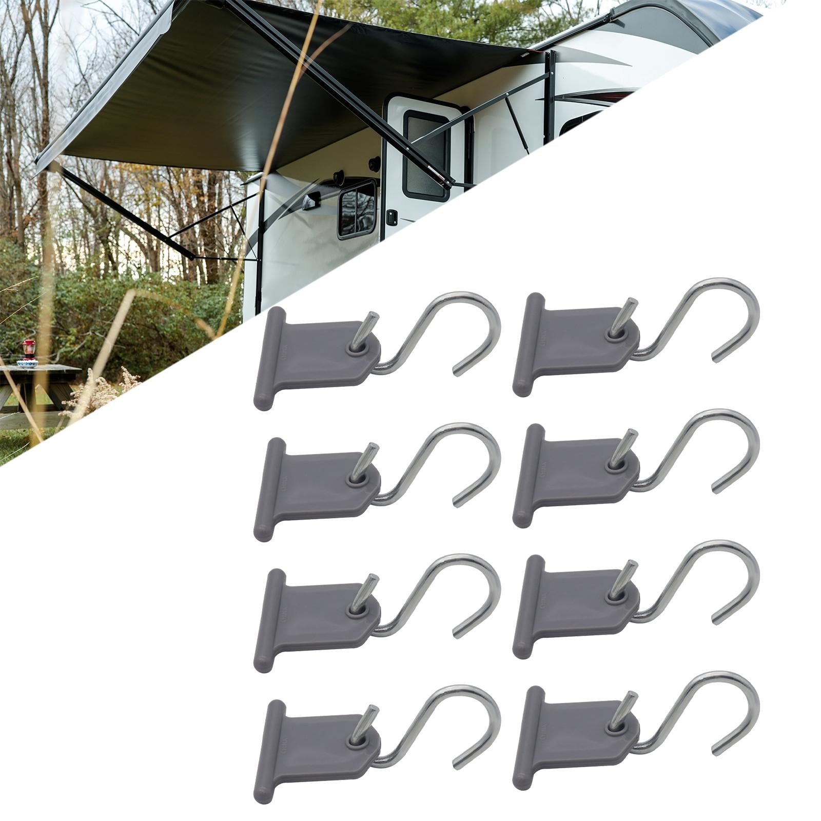 8x S Shaped Hooks Hangers Backpacking Wreaths Indoor Outdoor RV Awning Hooks