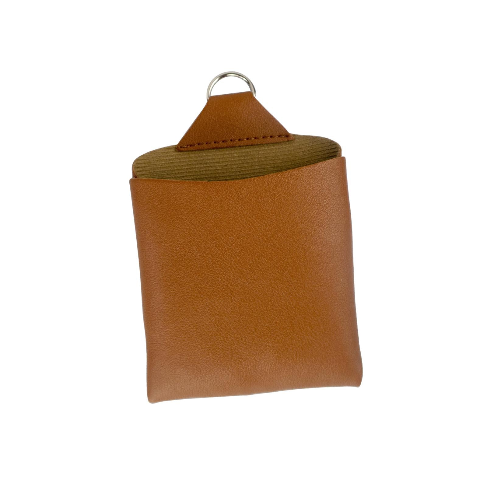 Car Air Vent Organizer Practical PU Leather for Small Items Keys Phones brown