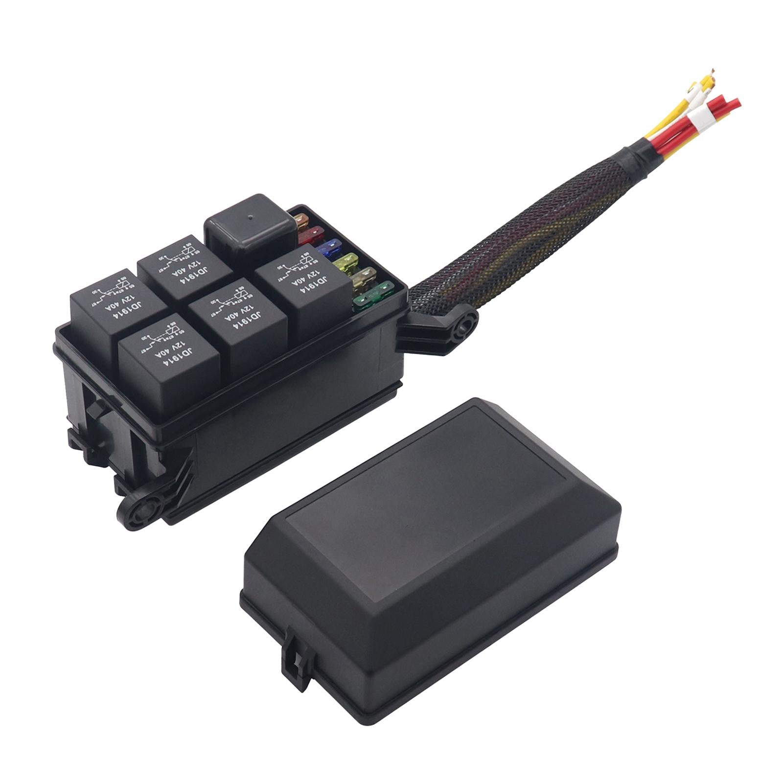 12V Fuse and Relay Box Kit Supplies Prewired Relay Box for Car Auto