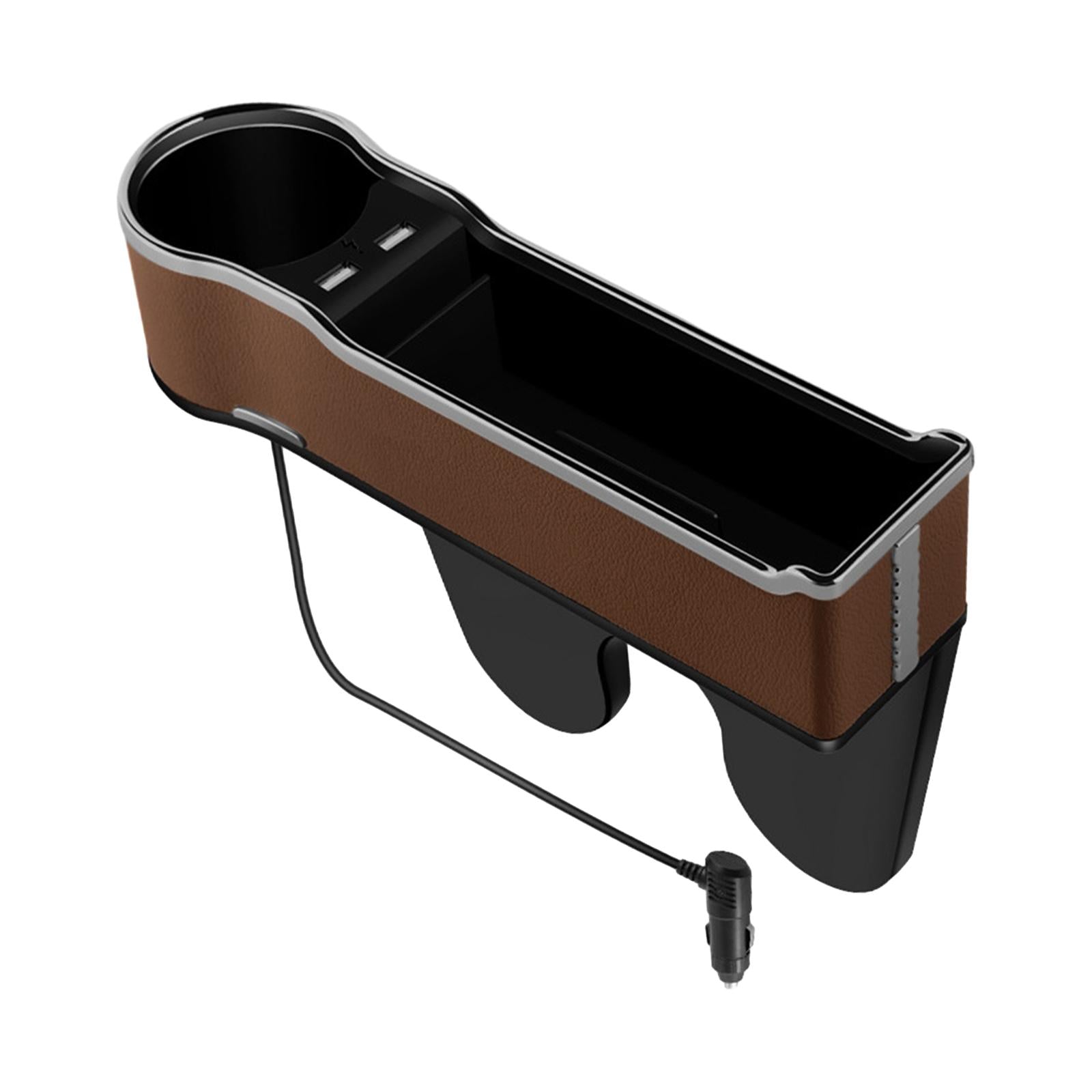 Car Seat Organizer Front Seat Cup Holder Car Seat Gaps Filler Organizer Brown