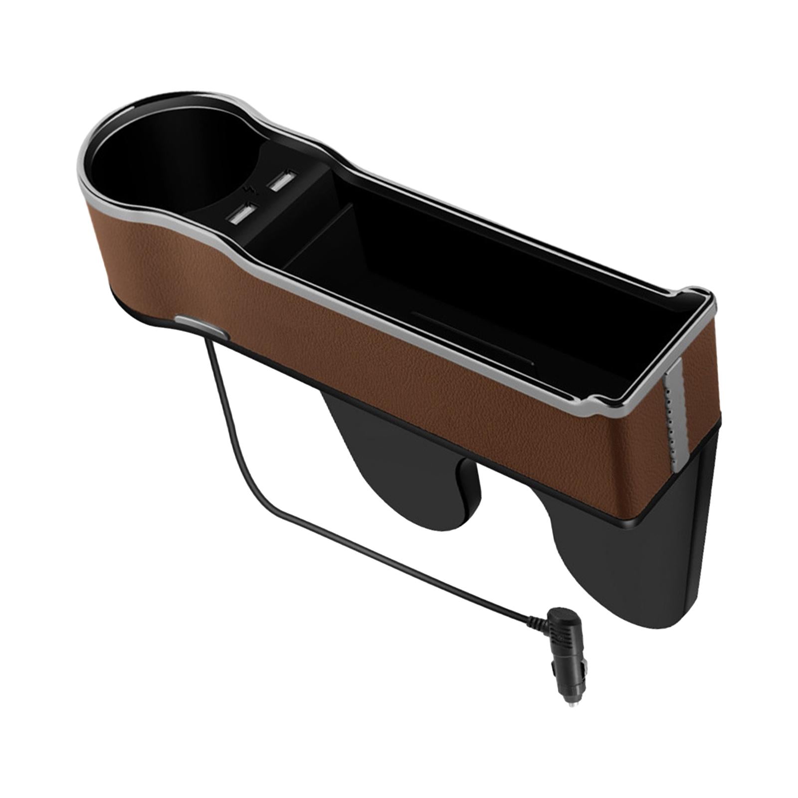 Car Seat Organizer Front Seat Cup Holder Car Seat Gaps Filler Organizer Brown