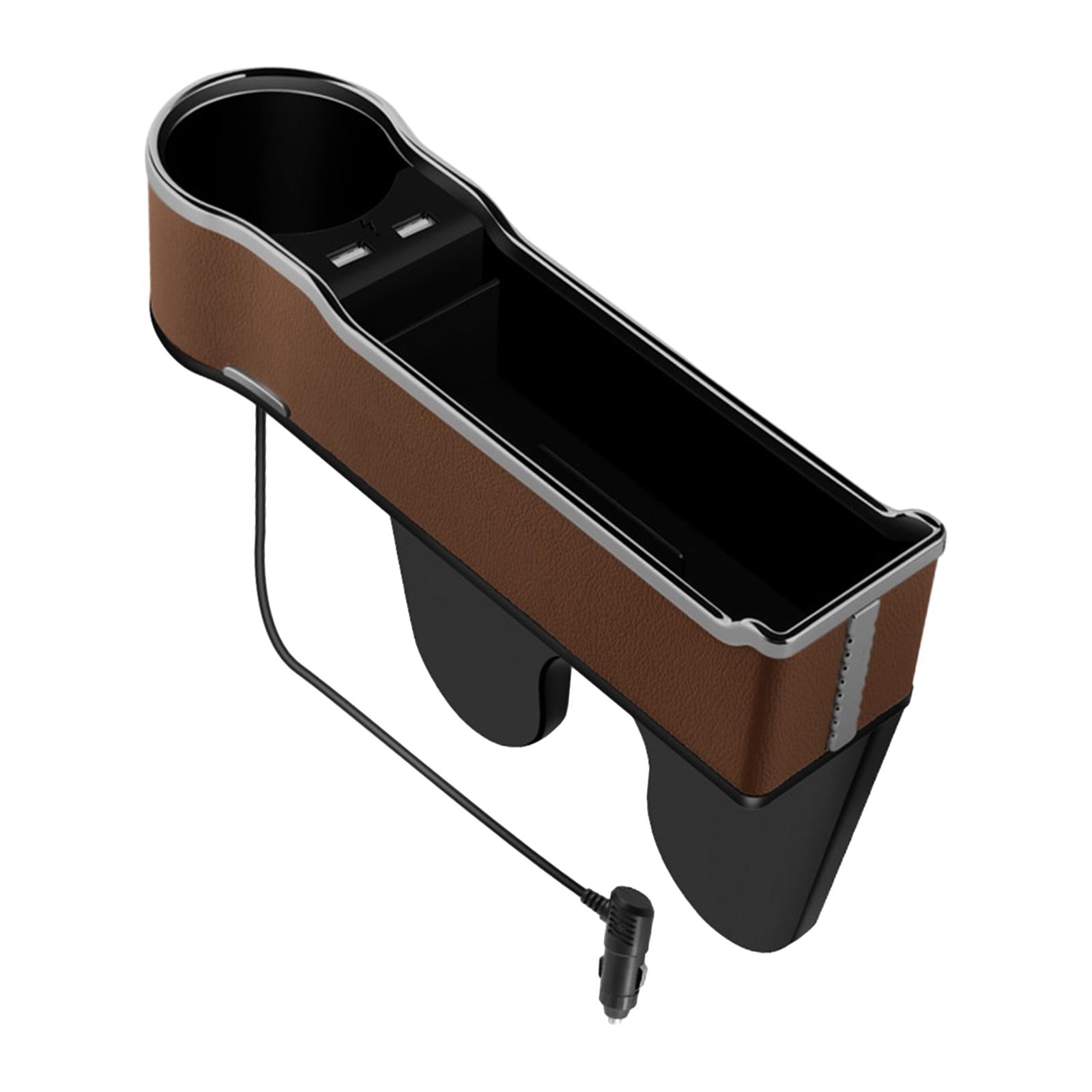 Car Seat Organizer Front Seat Cup Holder Car Seat Gaps Filler Organizer Brown