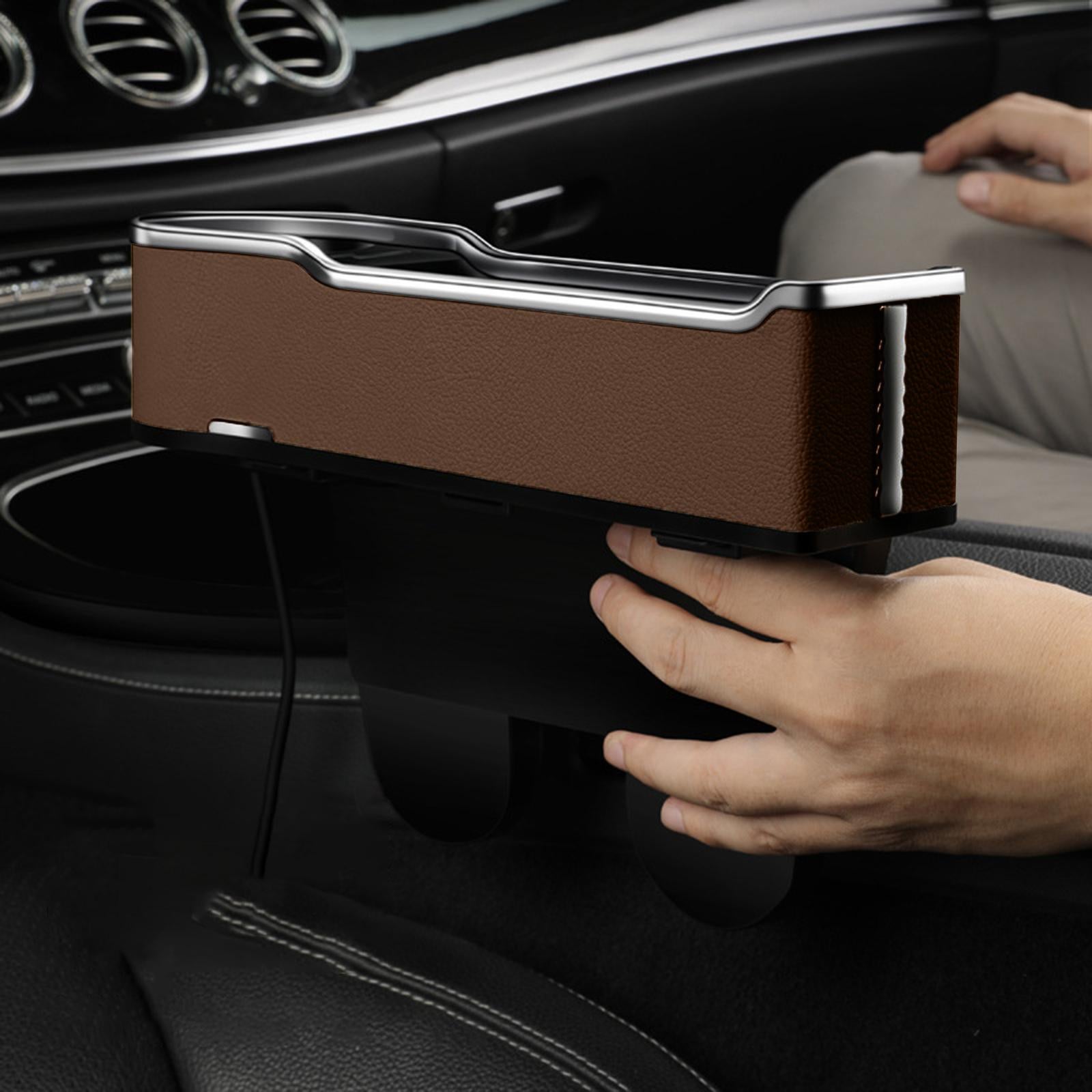 Car Seat Organizer Front Seat Cup Holder Car Seat Gaps Filler Organizer Brown