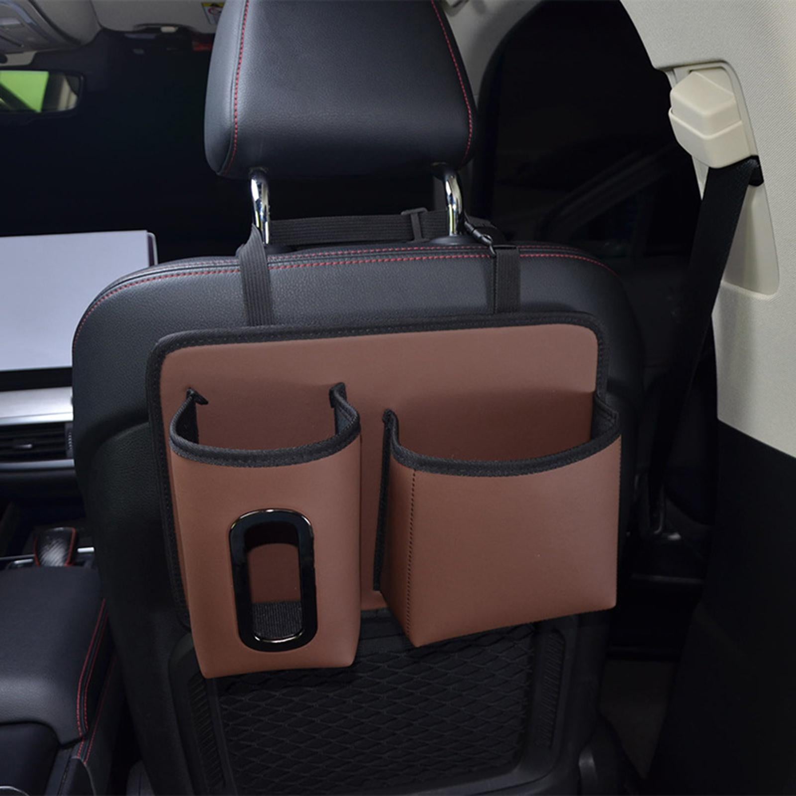 Car Backseat Organizer Hanging Car Back Seat Organizer for Bottles Toys Brown