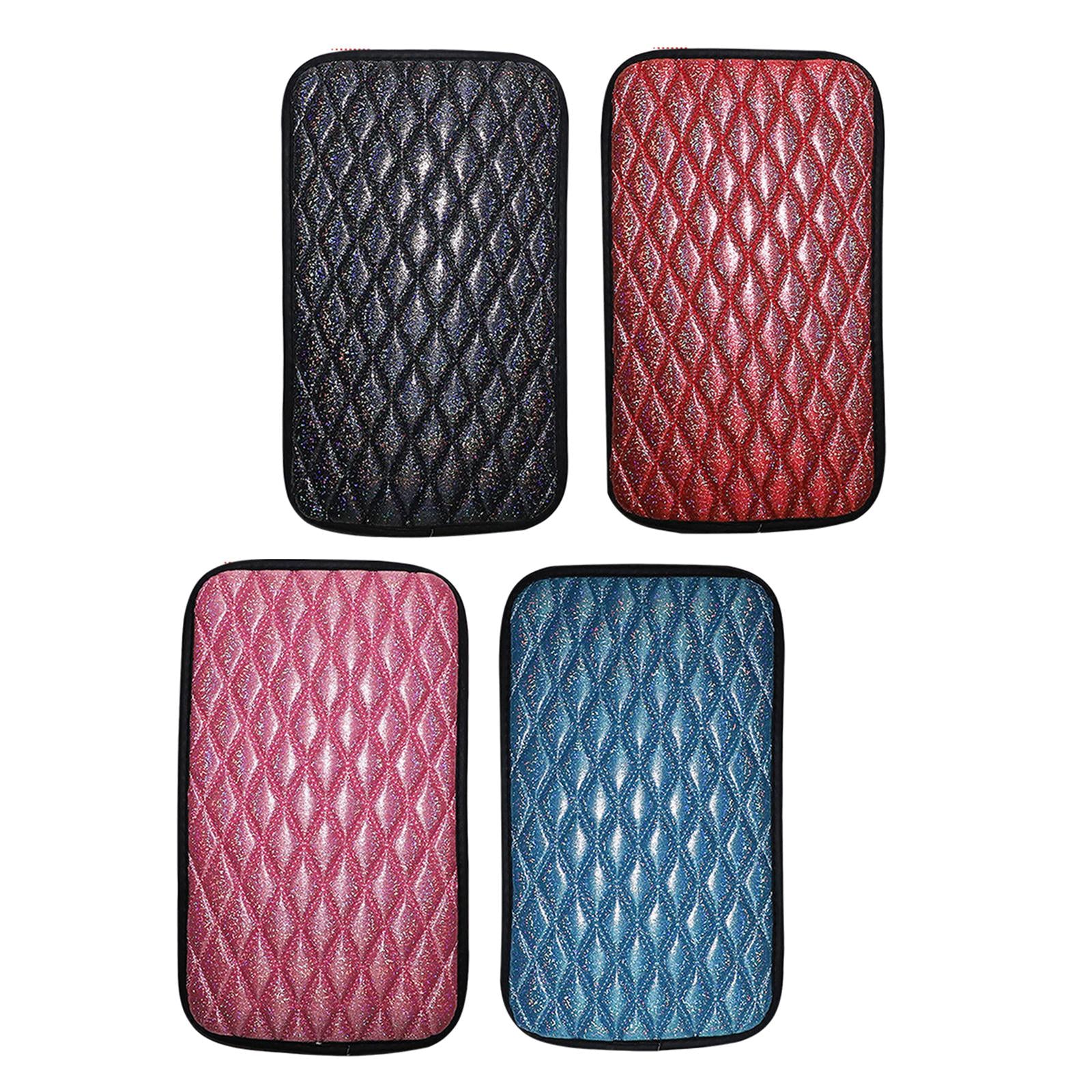 Car Armrest Pad Covers Center Console Truck Breathable Glitter Decorative Black