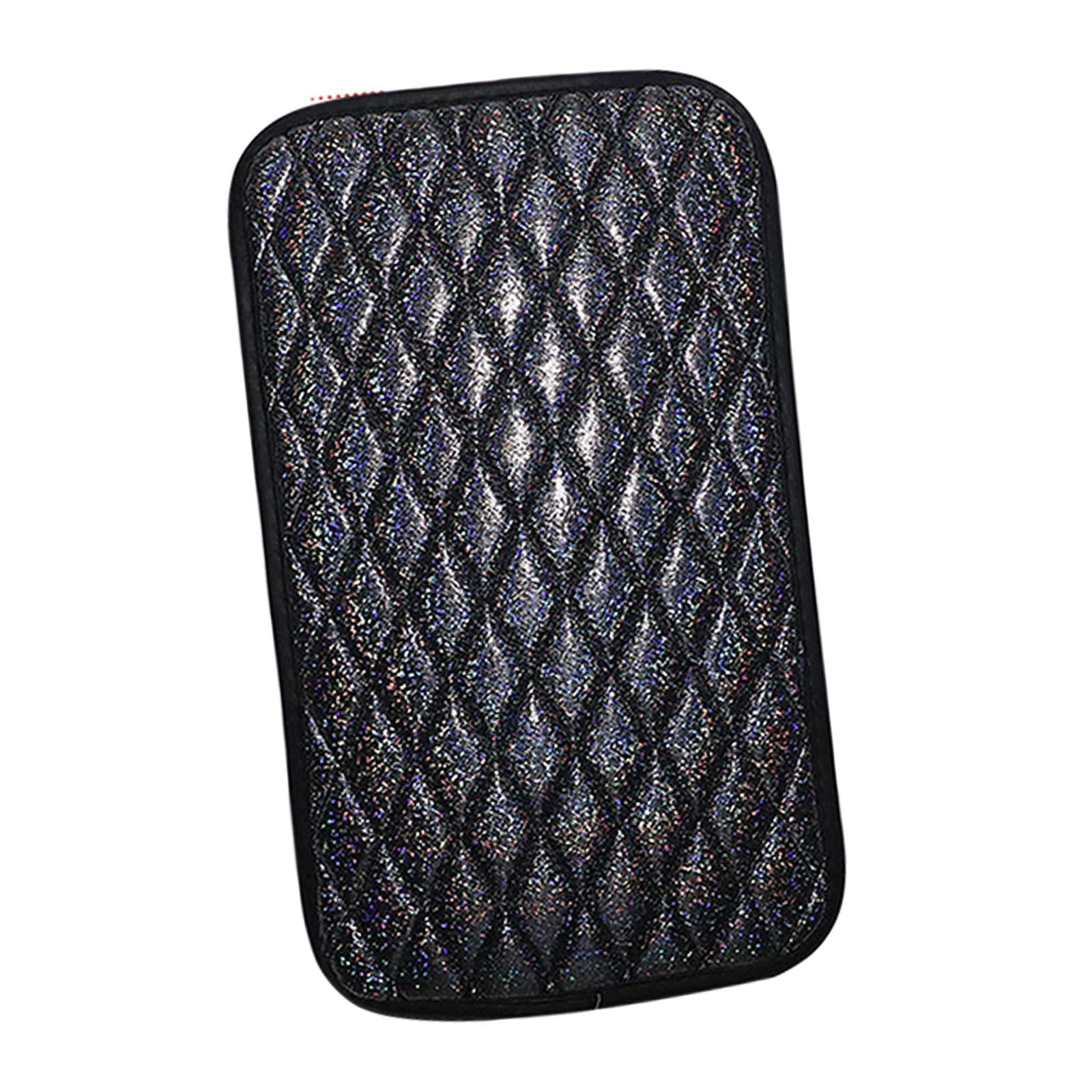 Car Armrest Pad Covers Center Console Truck Breathable Glitter Decorative Black
