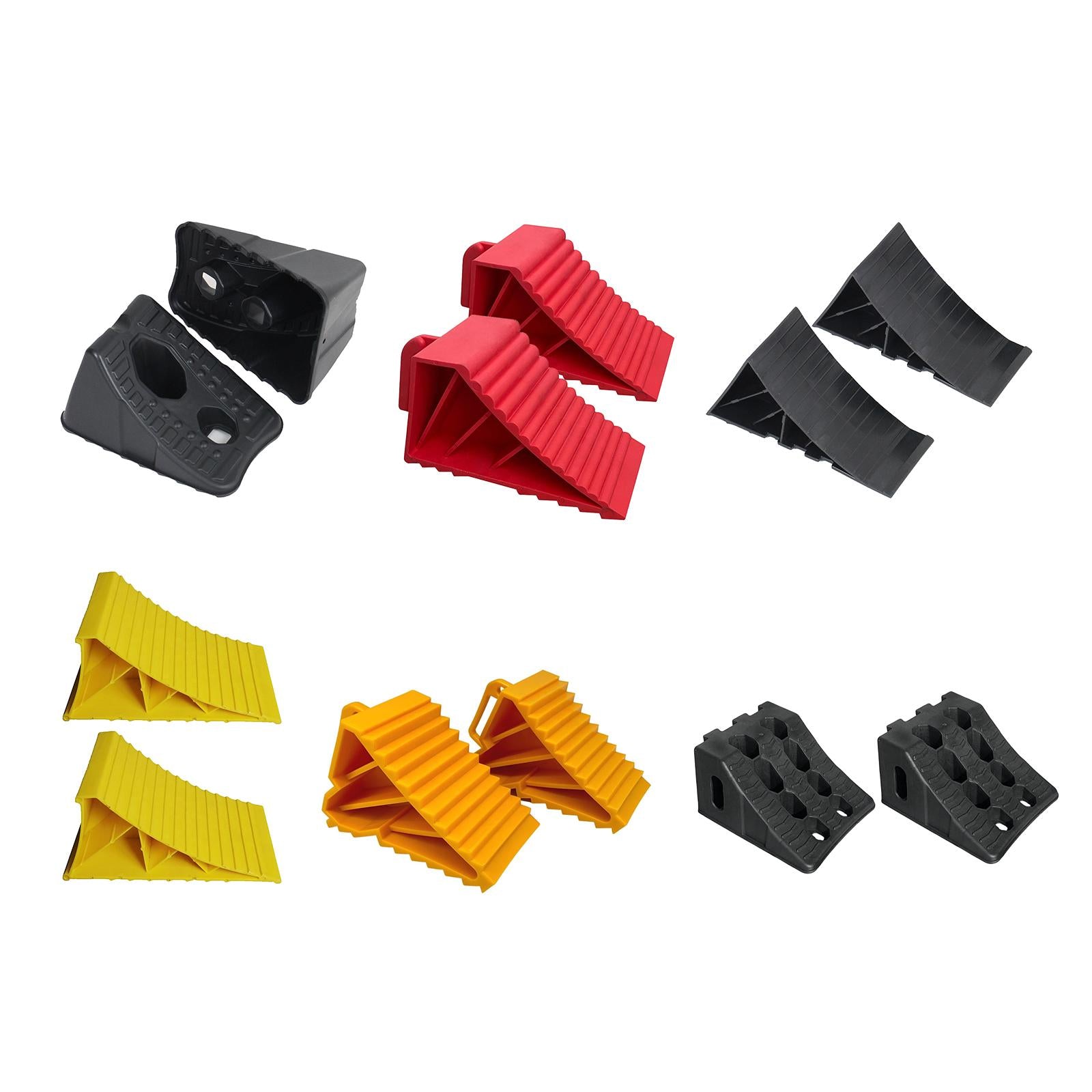 2 Pieces Wheel Chocks Replaces Rubber Wheel Chocks for Car Auto Trailer 22x9x11cm black