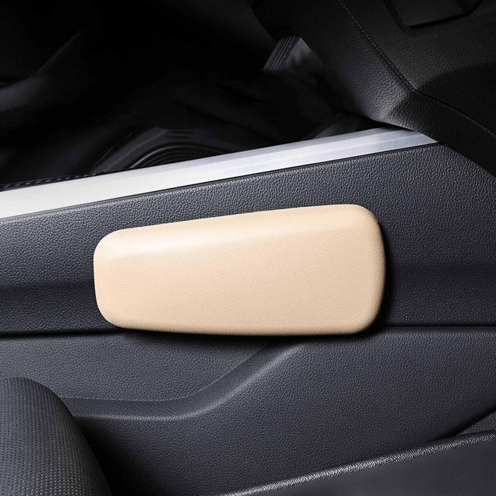 Auto Car Armrest Pad Soft Pad Elbow Pad Interior Accessories PU Leather Beige