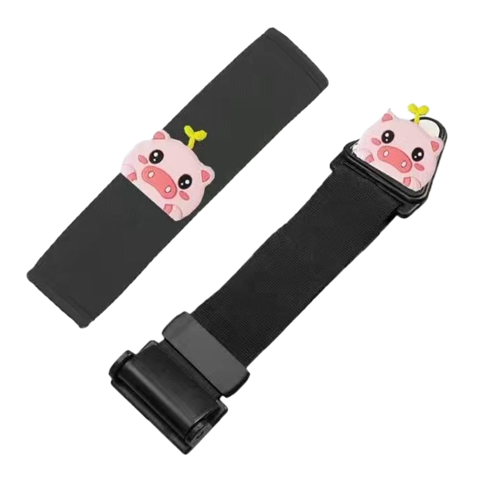 Seat Belt Adjuster Improve Driving Comfort Auto Shoulder Neck Strap Adjuster black piggy