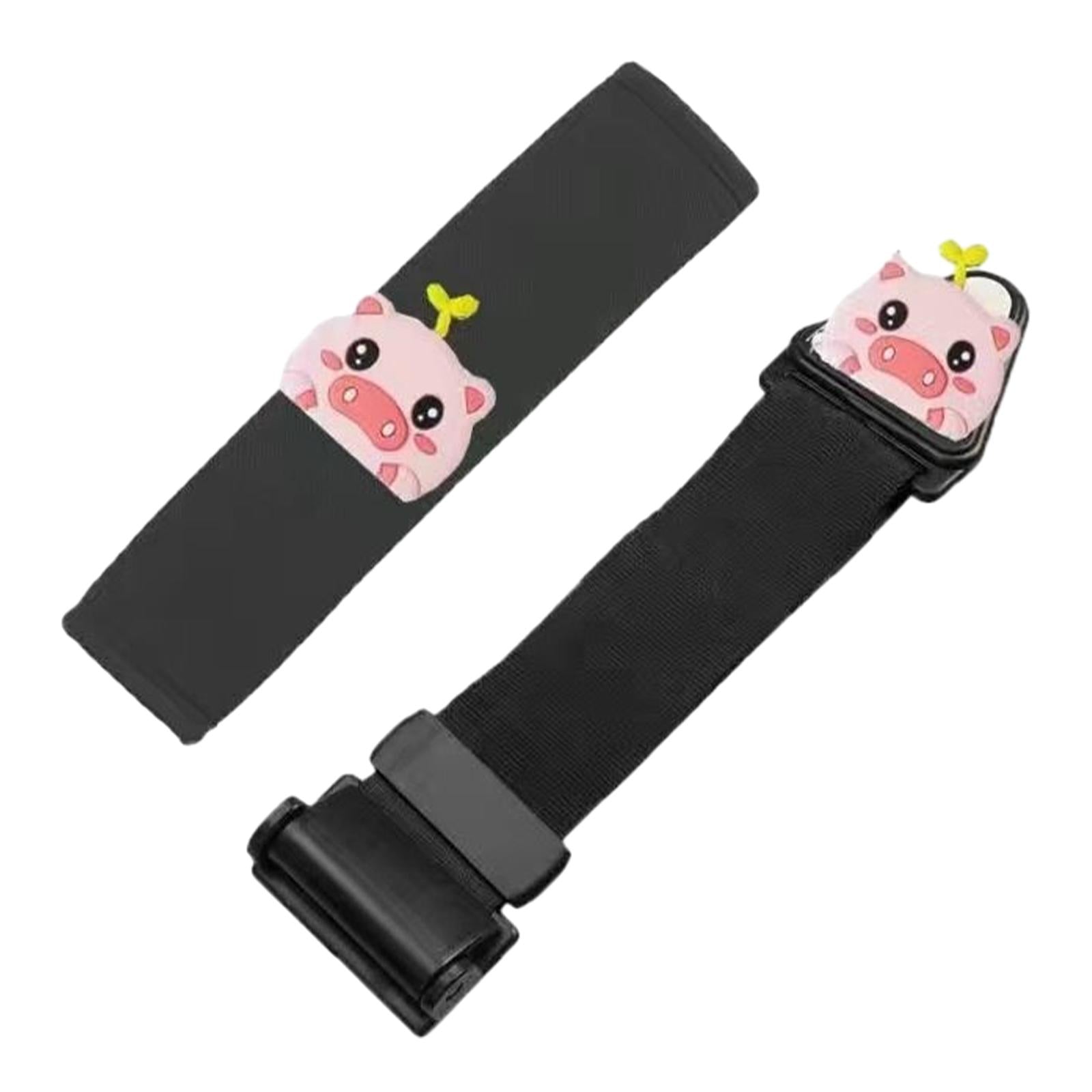 Seat Belt Adjuster Improve Driving Comfort Auto Shoulder Neck Strap Adjuster black piggy