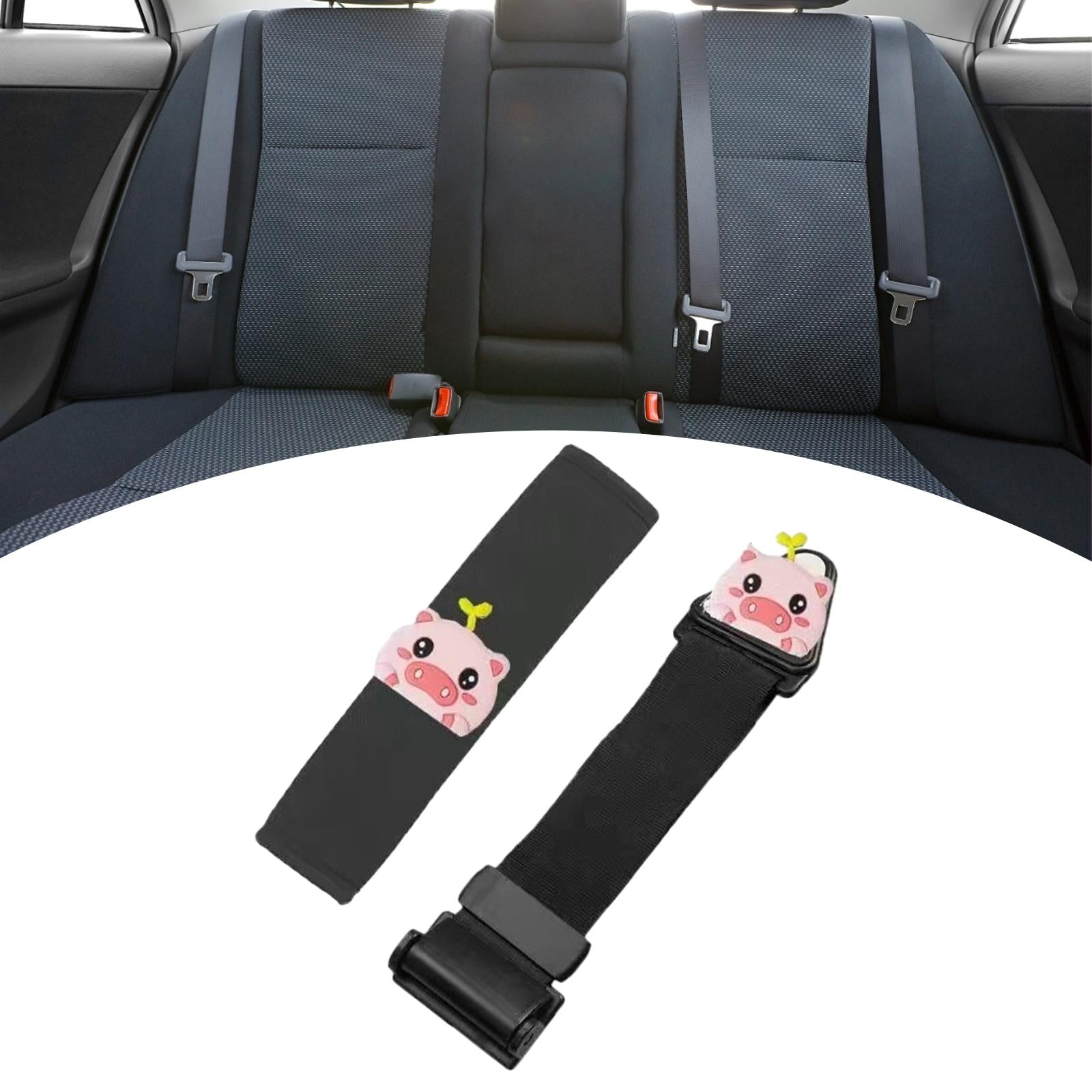 Seat Belt Adjuster Improve Driving Comfort Auto Shoulder Neck Strap Adjuster black piggy
