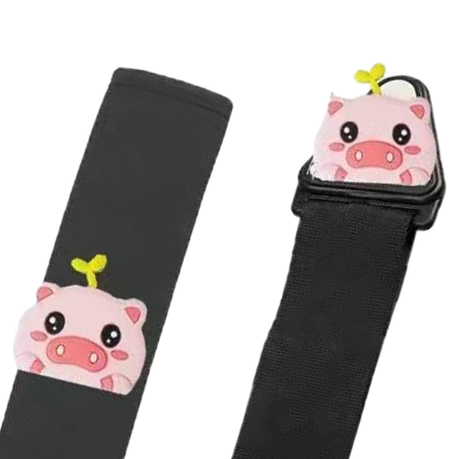 Seat Belt Adjuster Improve Driving Comfort Auto Shoulder Neck Strap Adjuster black piggy
