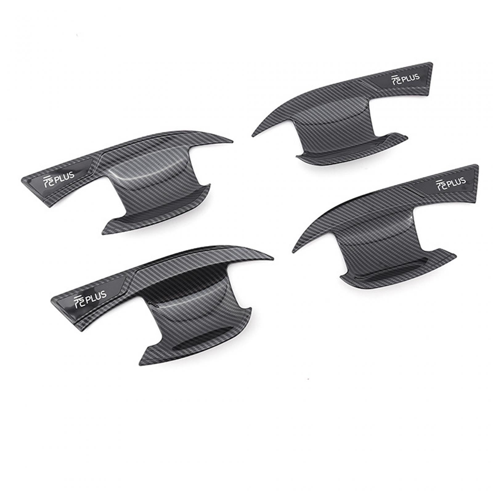 4 Pieces Exterior Door Bowl Trim Protector Frame Sticker for Byd Atto 3 carbon fiber