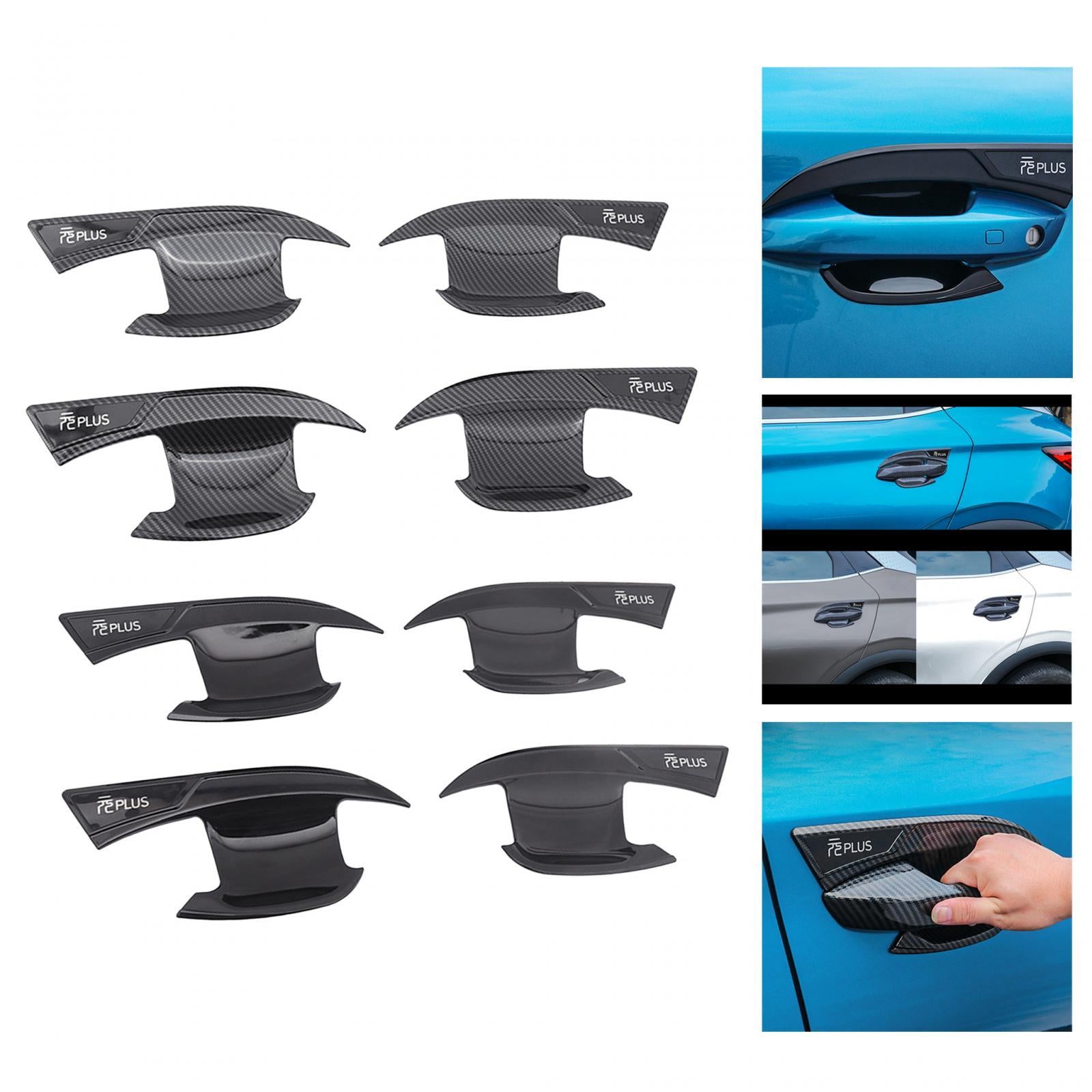 4 Pieces Exterior Door Bowl Trim Protector Frame Sticker for Byd Atto 3 carbon fiber