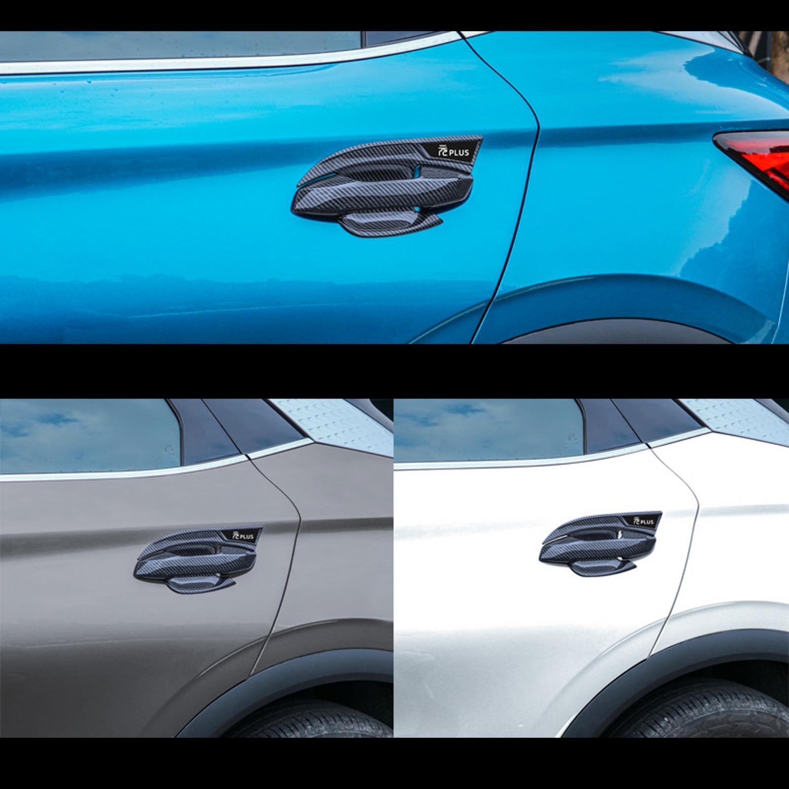 4 Pieces Exterior Door Bowl Trim Protector Frame Sticker for Byd Atto 3 carbon fiber